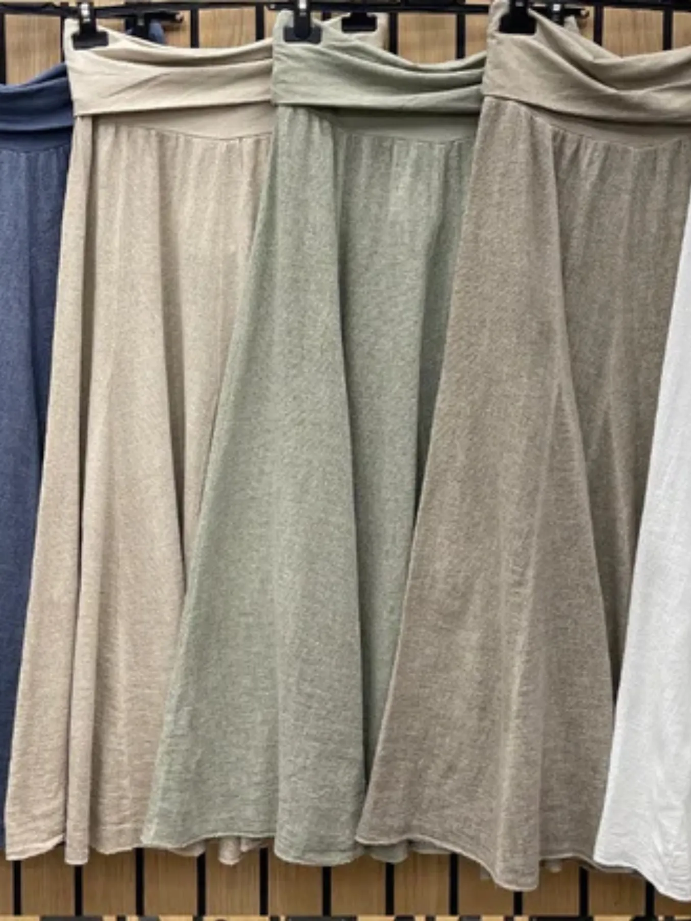 Mocha Washed Linen Panel Skirt