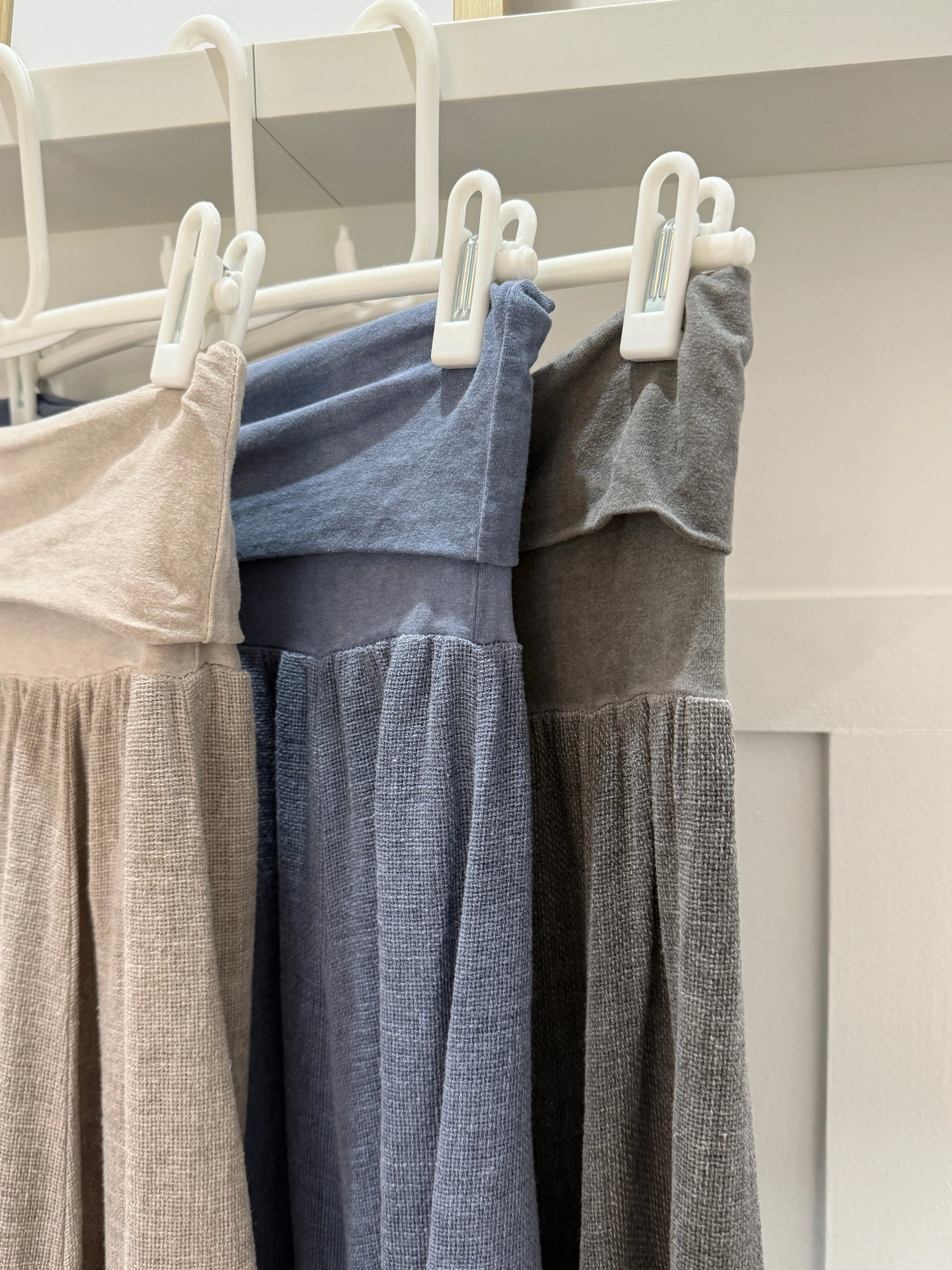 Mocha Washed Linen Panel Skirt