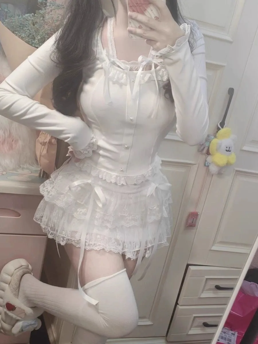 Moonlight White Lace Skirt