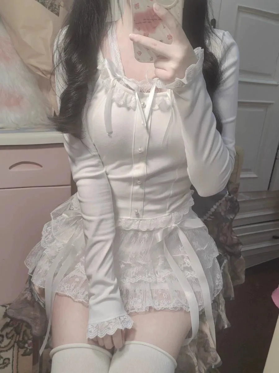 Moonlight White Lace Skirt