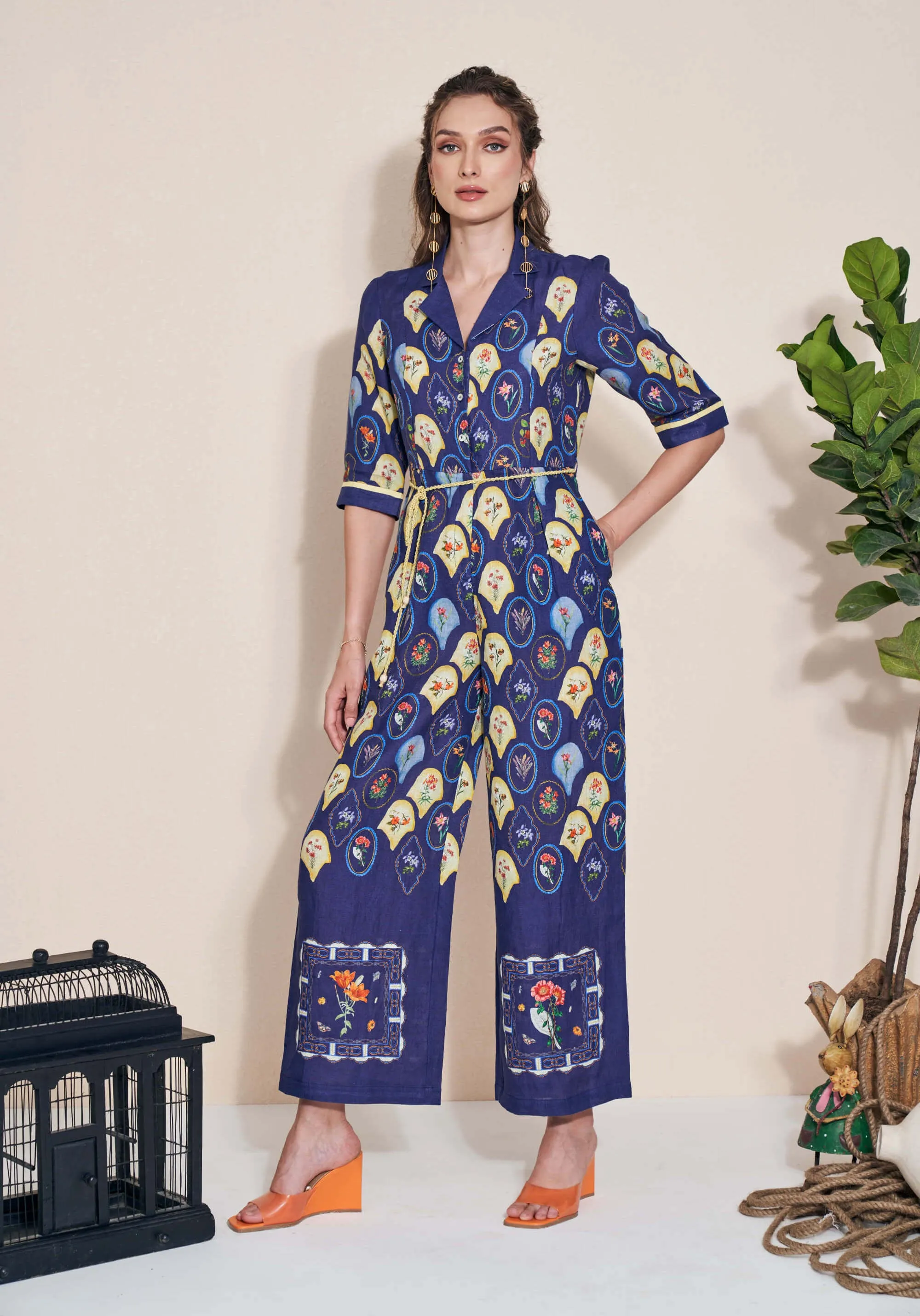 Moxie blue jumpsuit