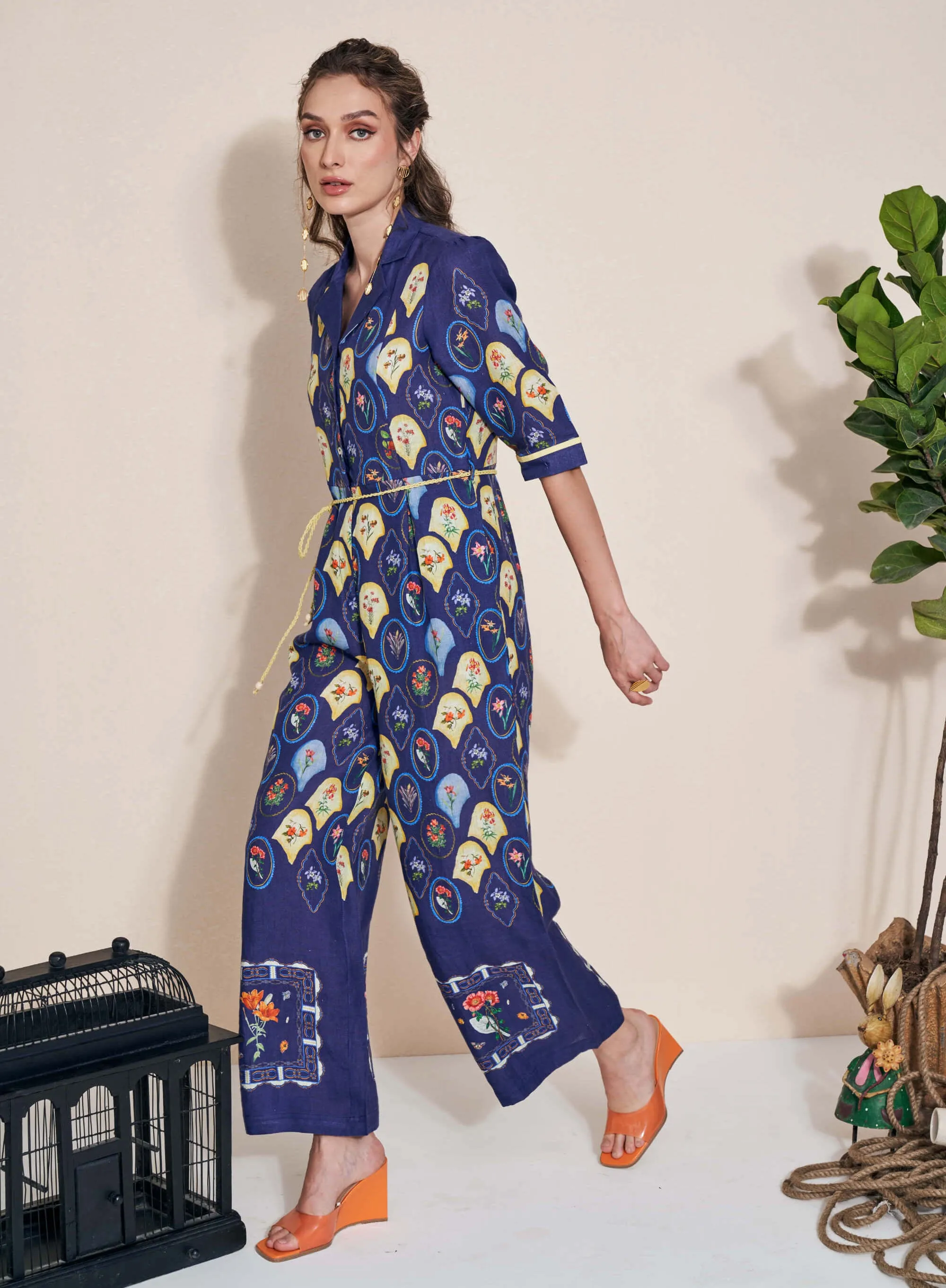 Moxie blue jumpsuit