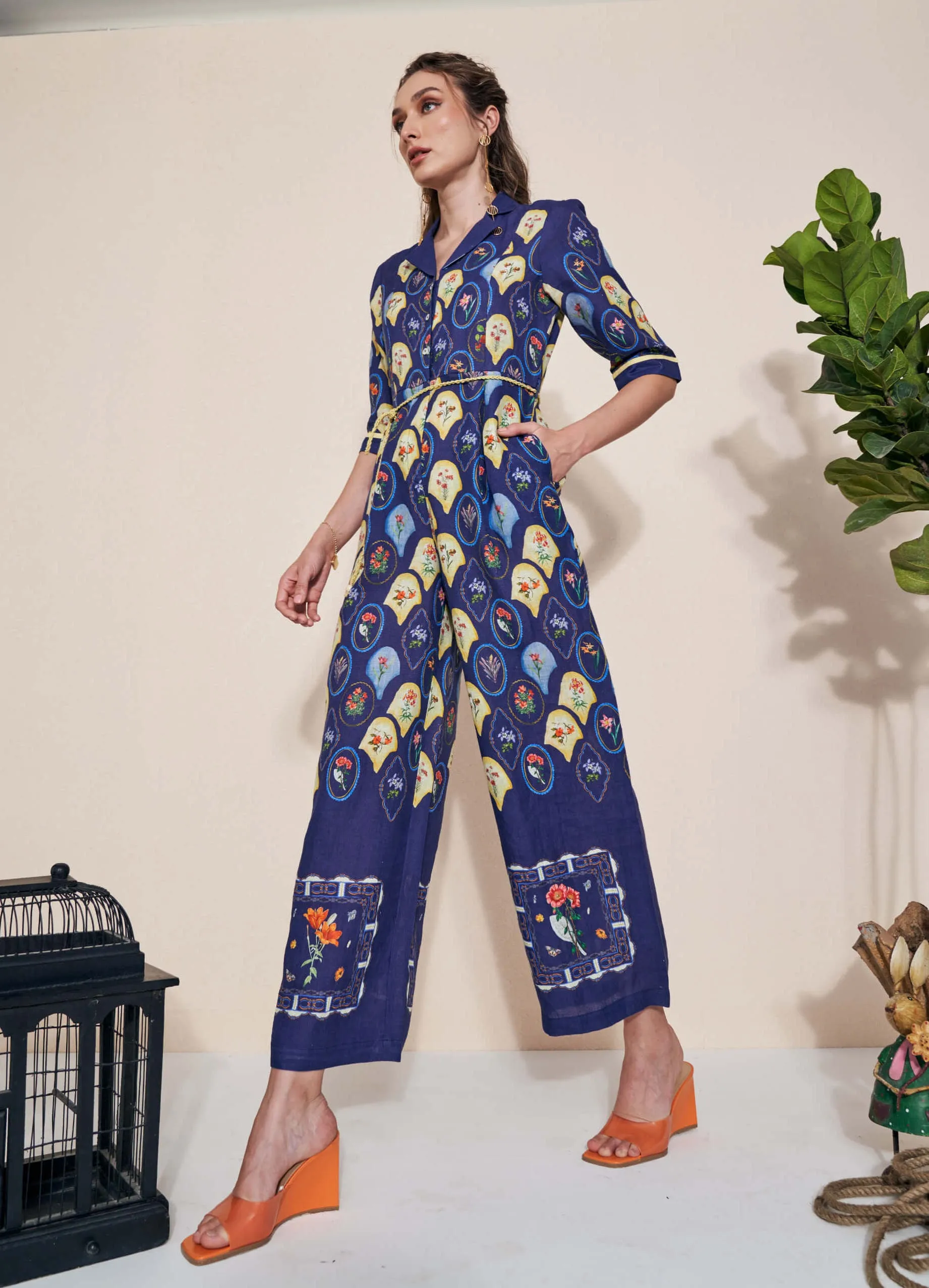 Moxie blue jumpsuit