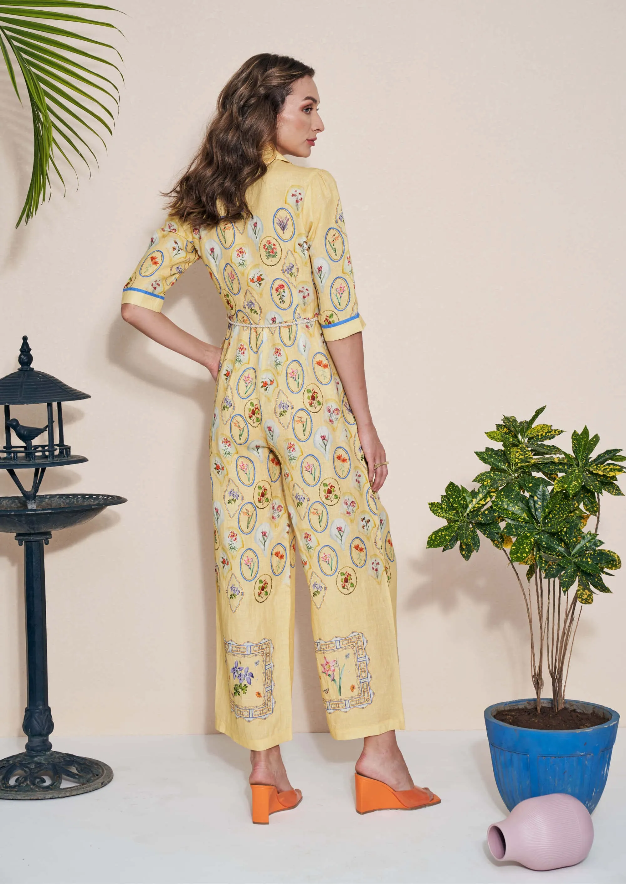 Moxie yellow jumpsuit