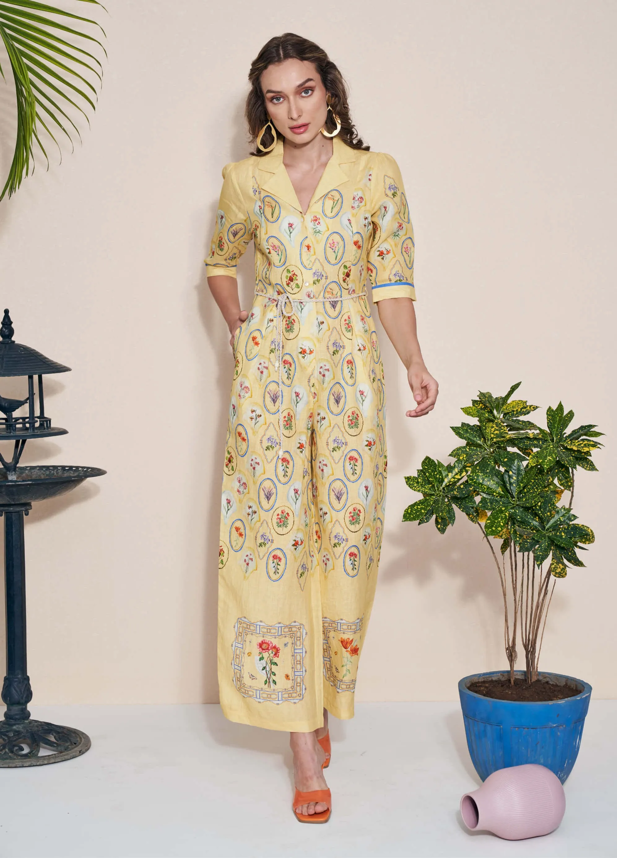 Moxie yellow jumpsuit