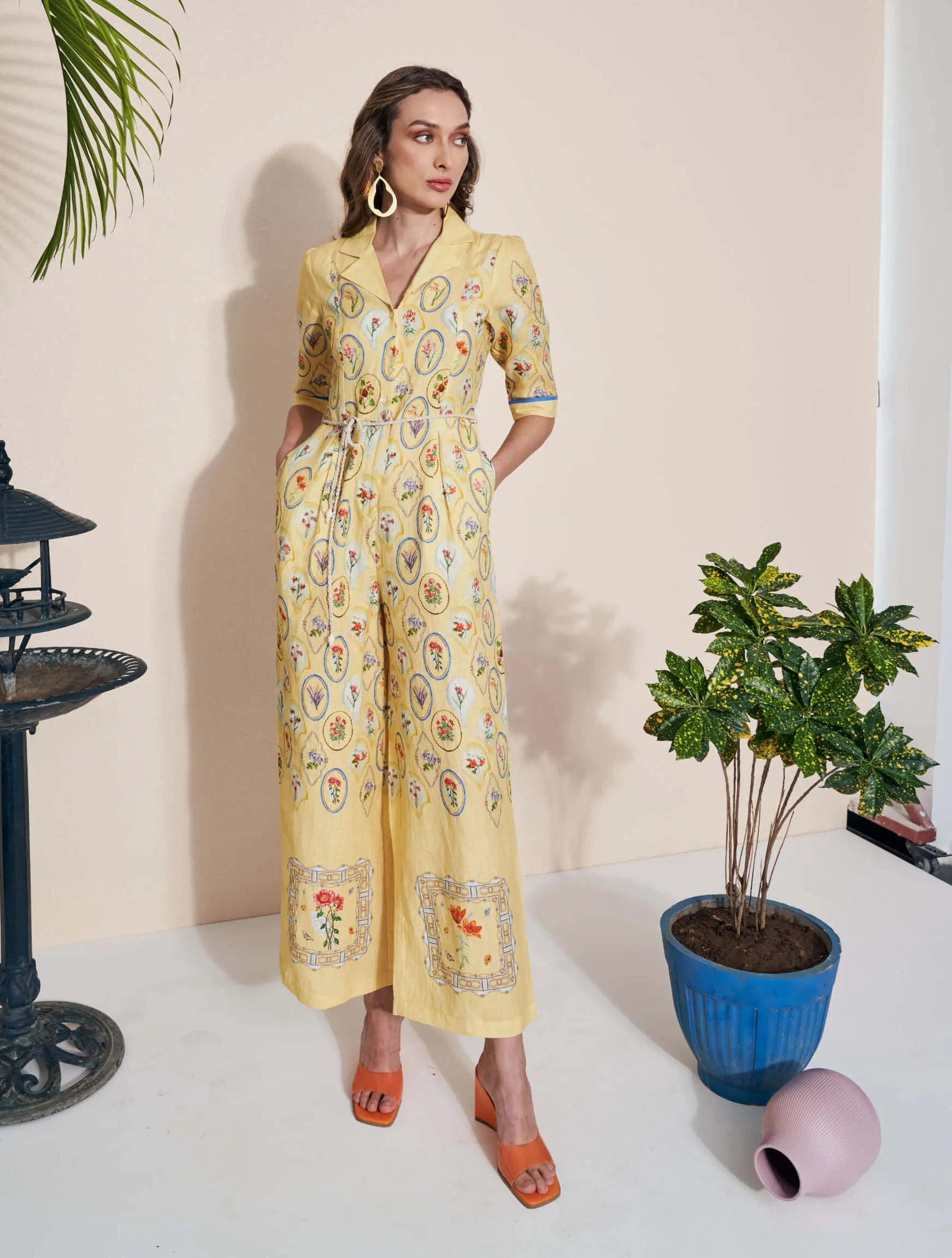 Moxie yellow jumpsuit
