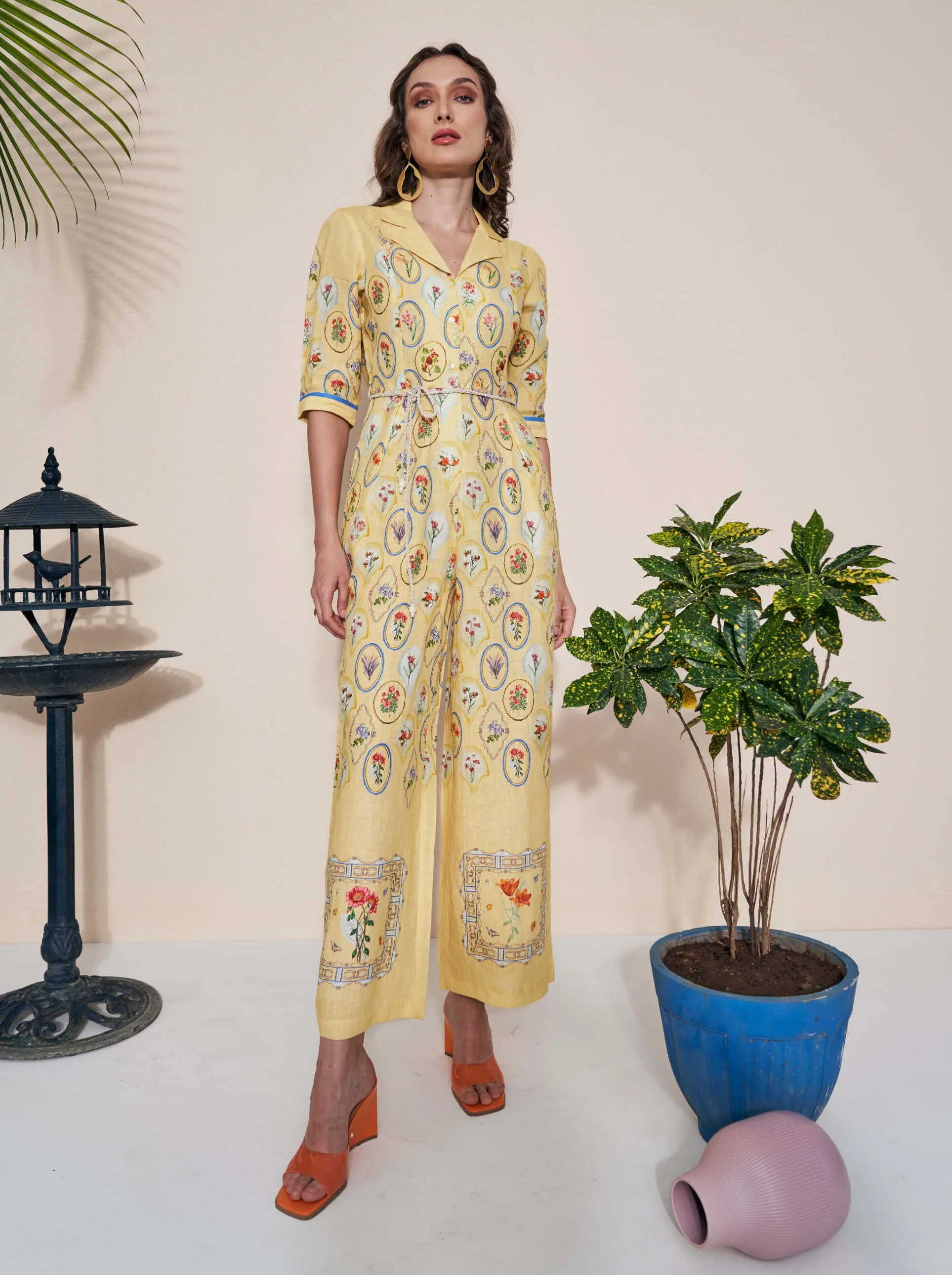 Moxie yellow jumpsuit