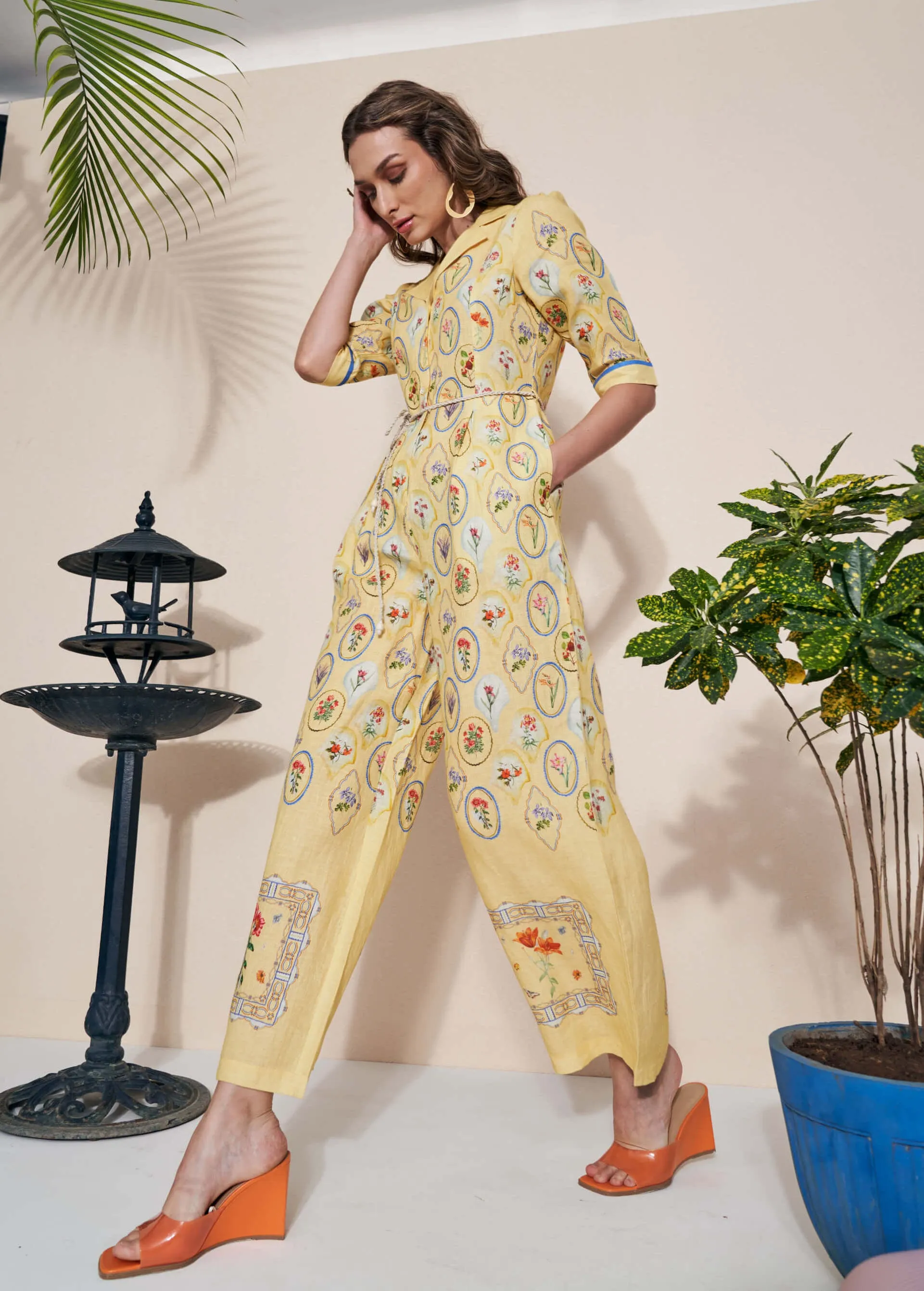 Moxie yellow jumpsuit