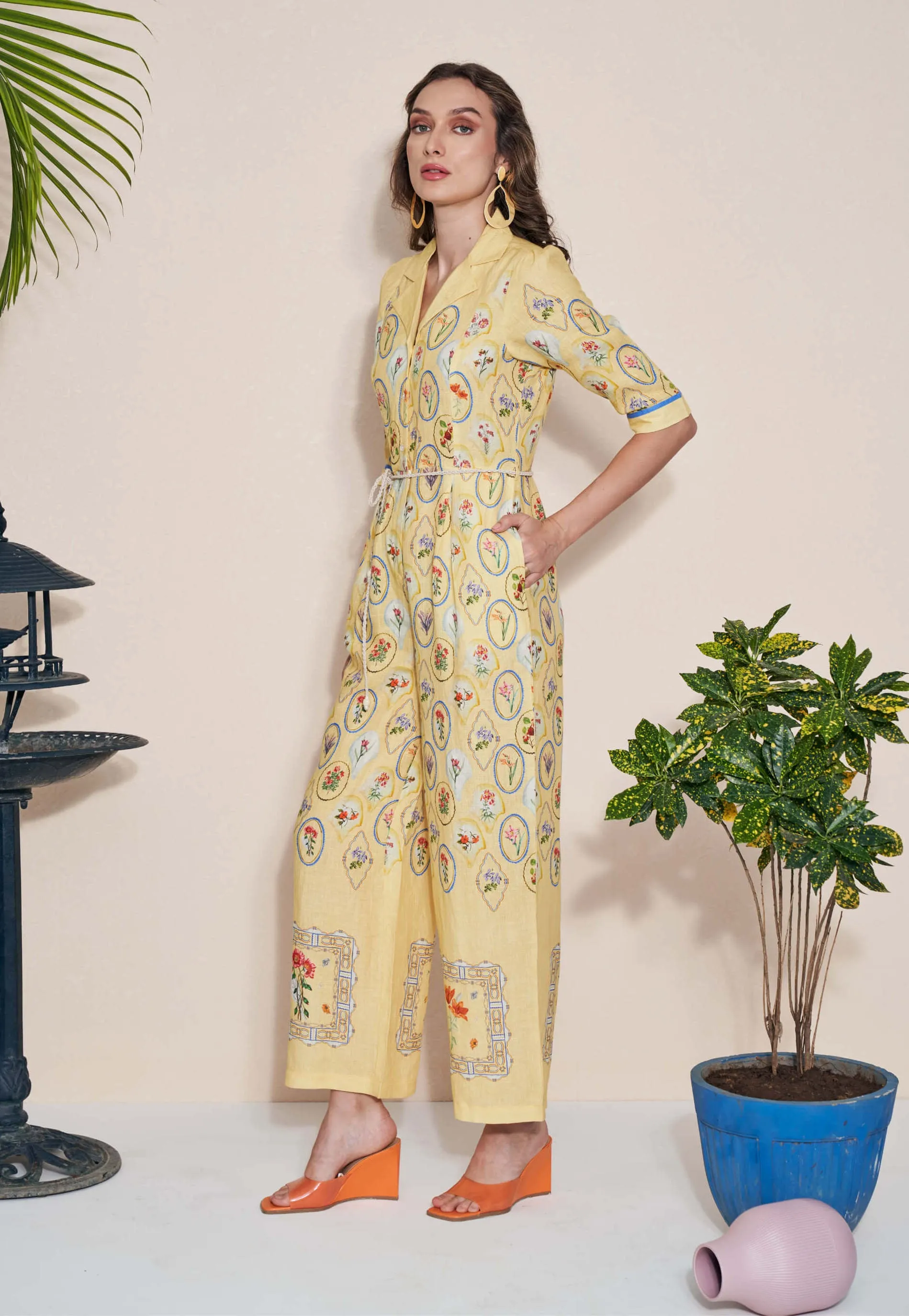 Moxie yellow jumpsuit