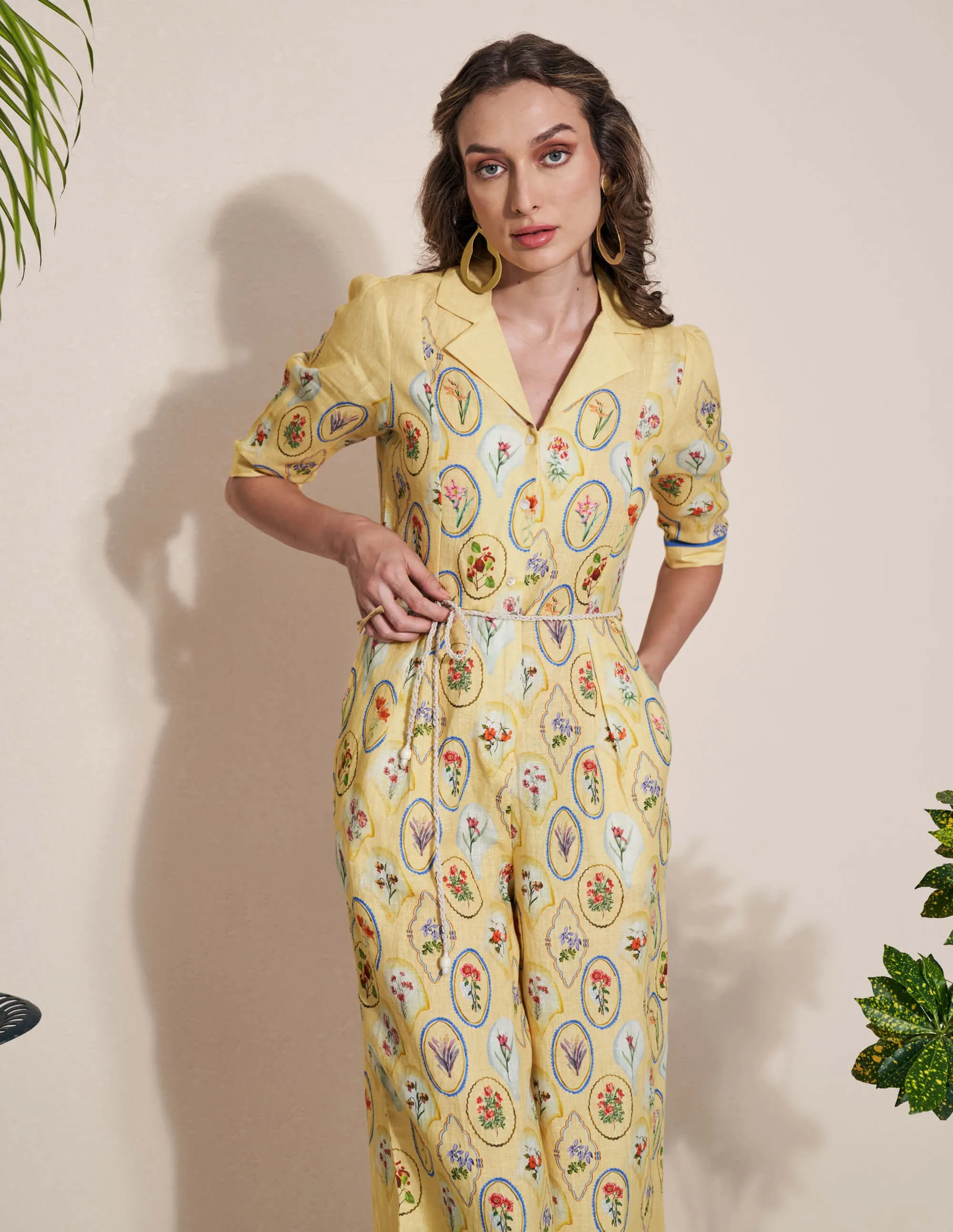 Moxie yellow jumpsuit