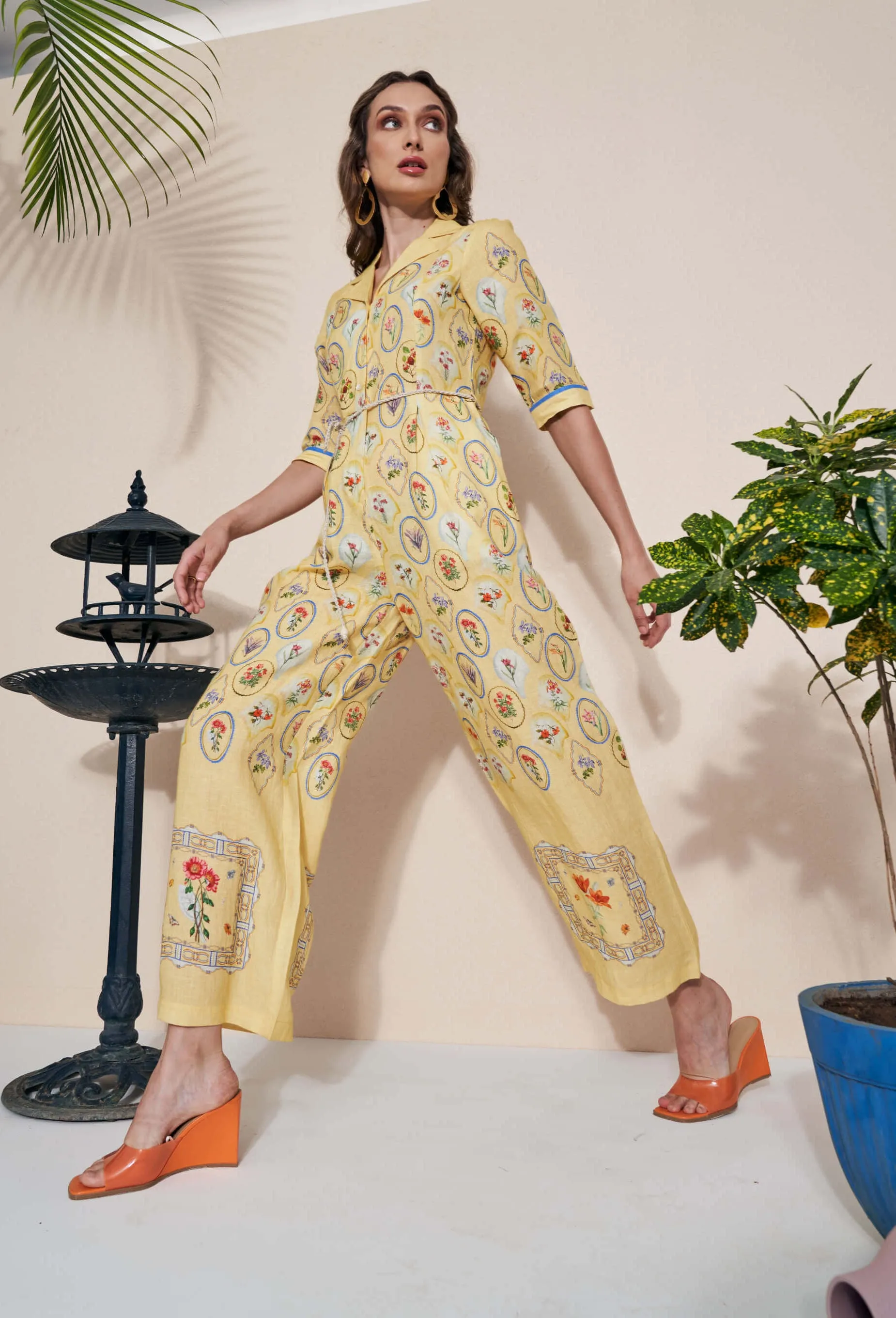 Moxie yellow jumpsuit