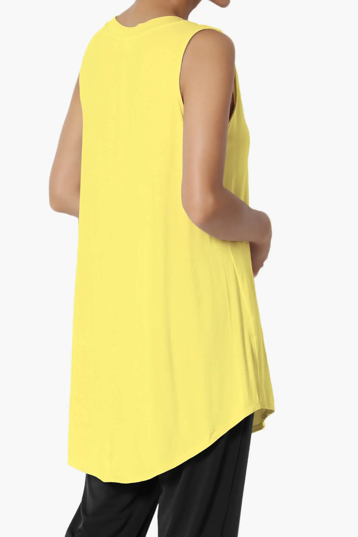 Myles Sleeveless V-Neck Luxe Jersey Top ADD COLOR