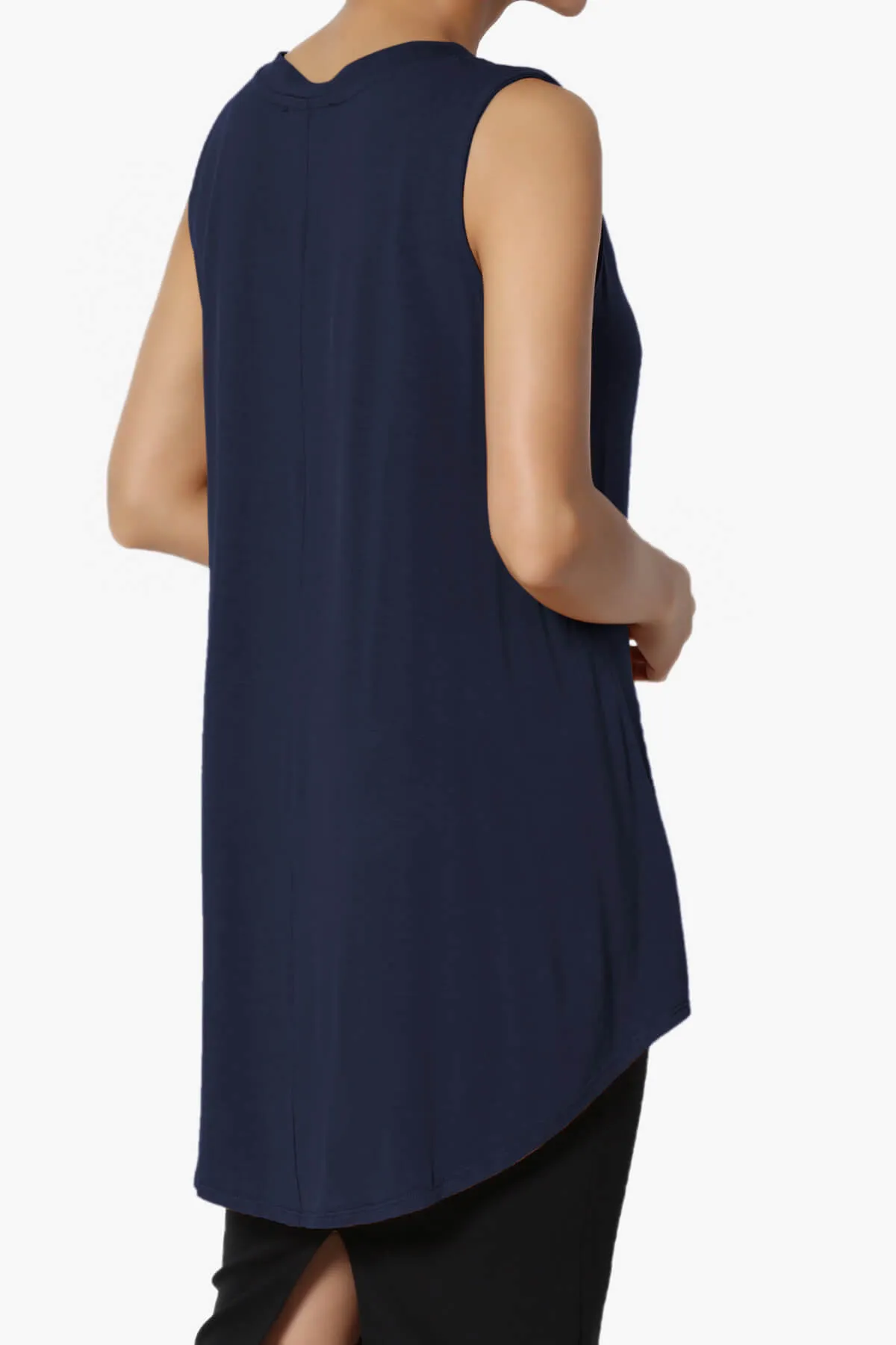 Myles Sleeveless V-Neck Luxe Jersey Top ADD COLOR