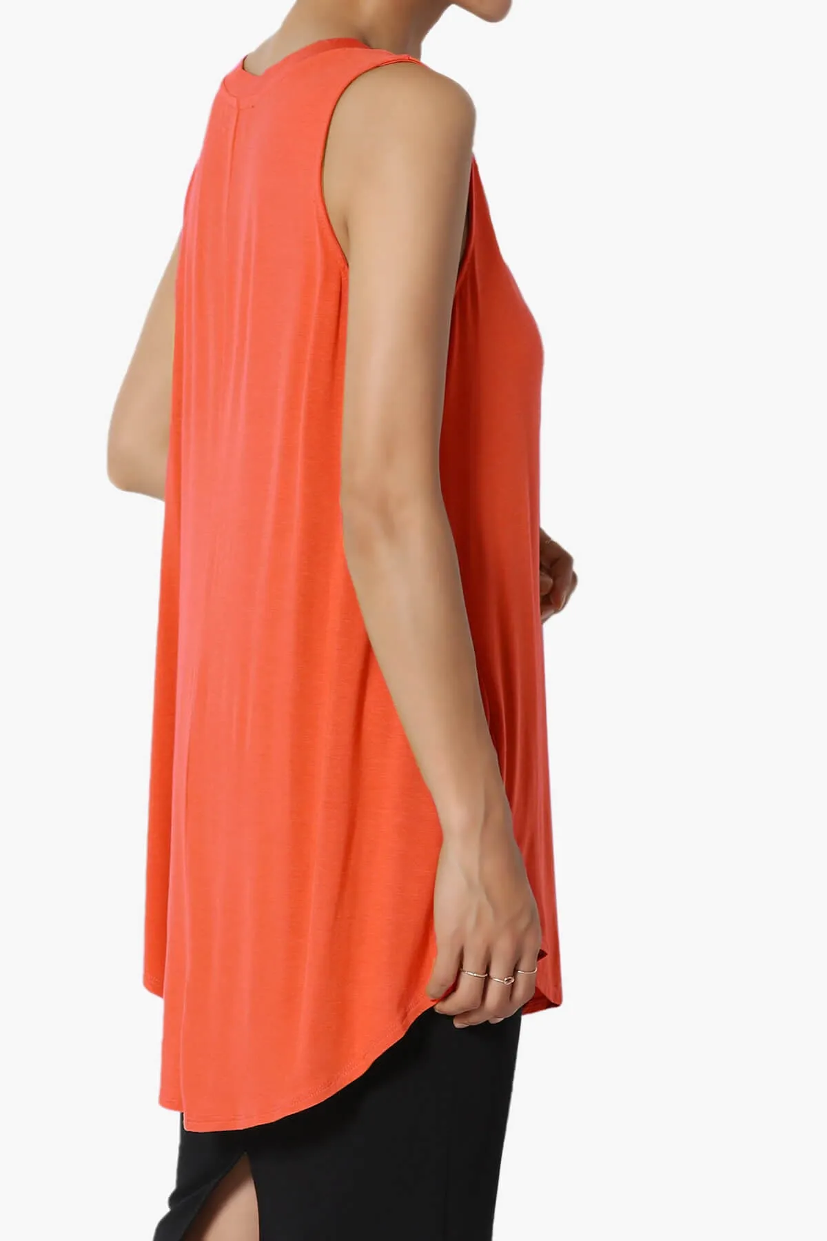 Myles Sleeveless V-Neck Luxe Jersey Top ADD COLOR