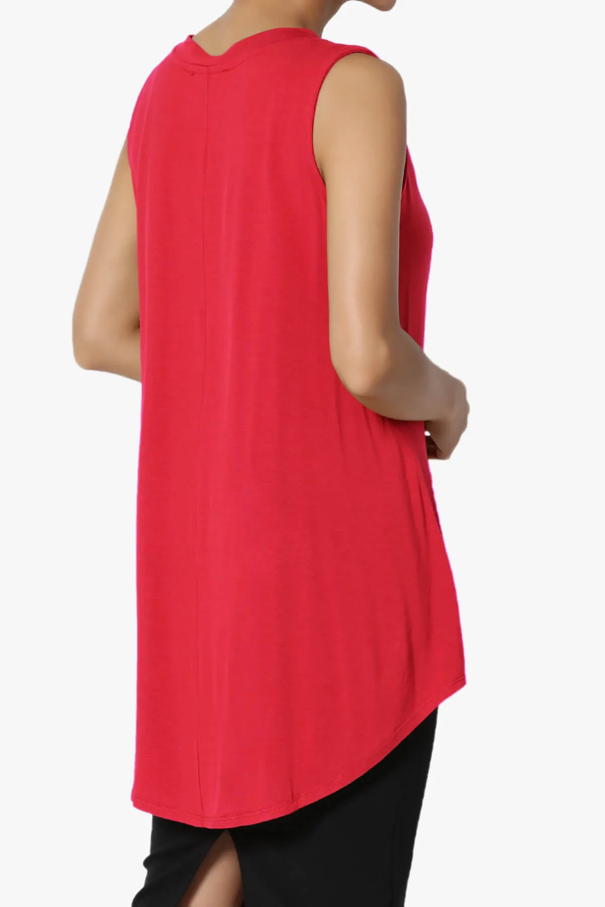 Myles Sleeveless V-Neck Luxe Jersey Top ADD COLOR