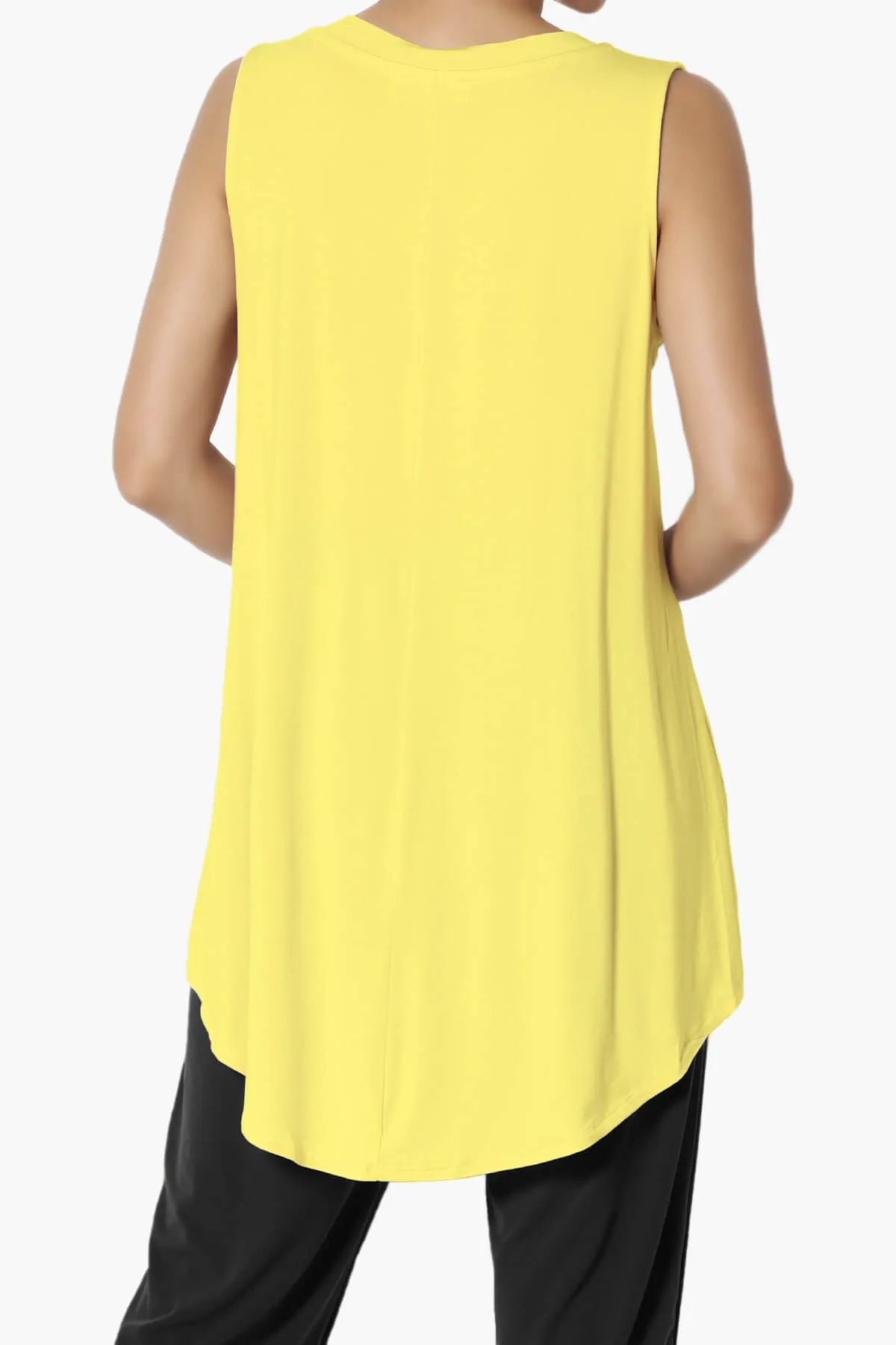 Myles Sleeveless V-Neck Luxe Jersey Top ADD COLOR