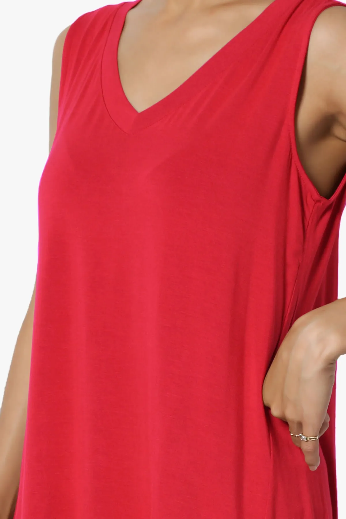 Myles Sleeveless V-Neck Luxe Jersey Top ADD COLOR