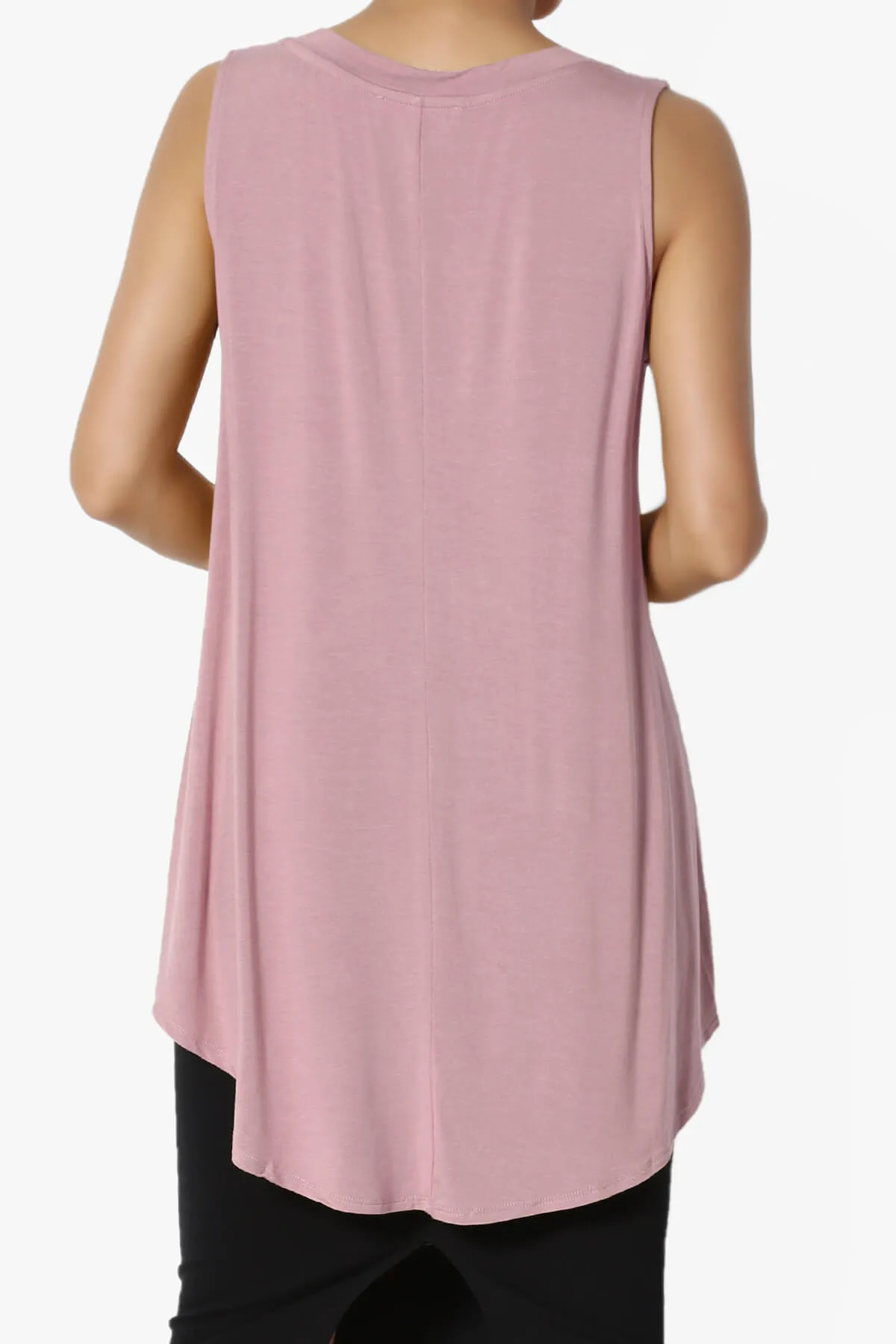 Myles Sleeveless V-Neck Luxe Jersey Top ADD COLOR