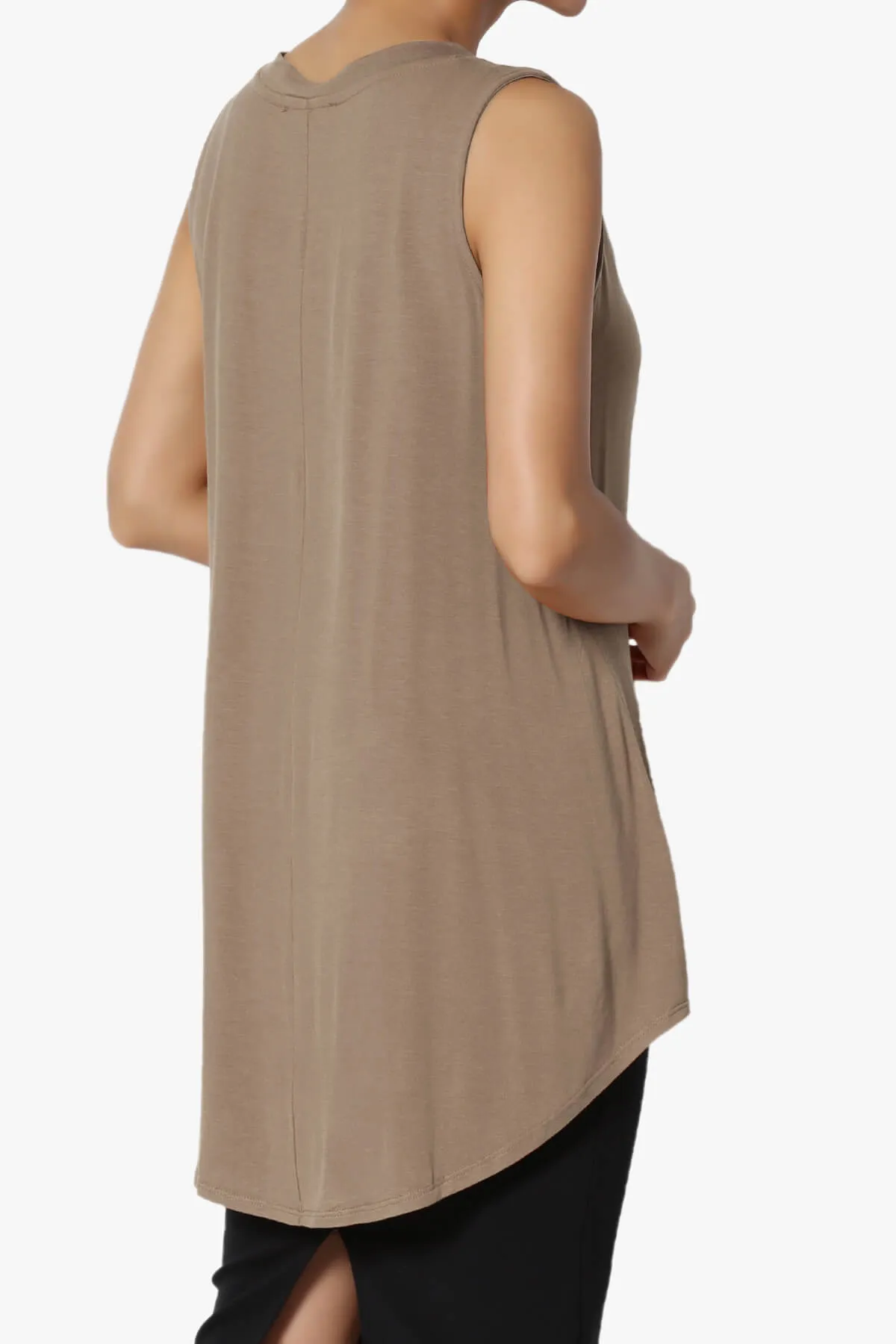 Myles Sleeveless V-Neck Luxe Jersey Top ADD COLOR