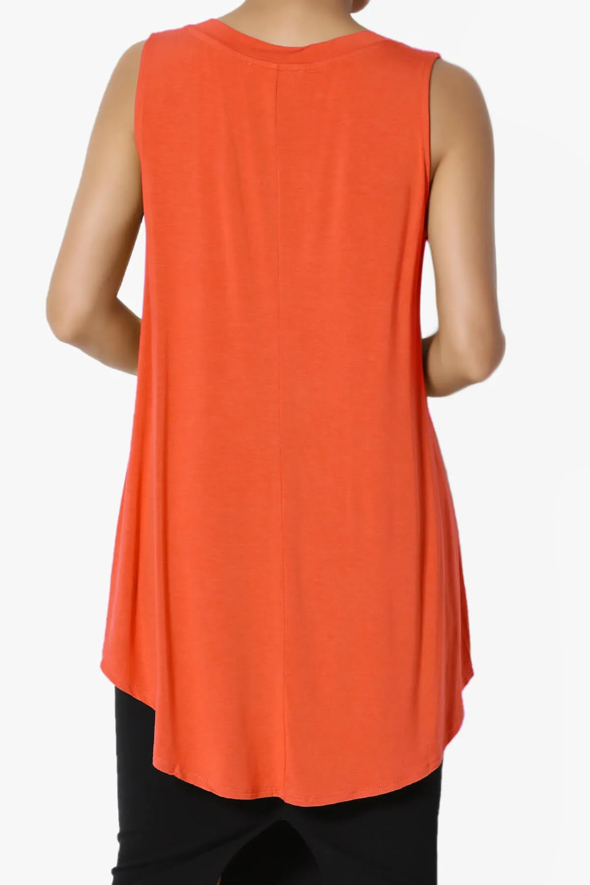Myles Sleeveless V-Neck Luxe Jersey Top ADD COLOR