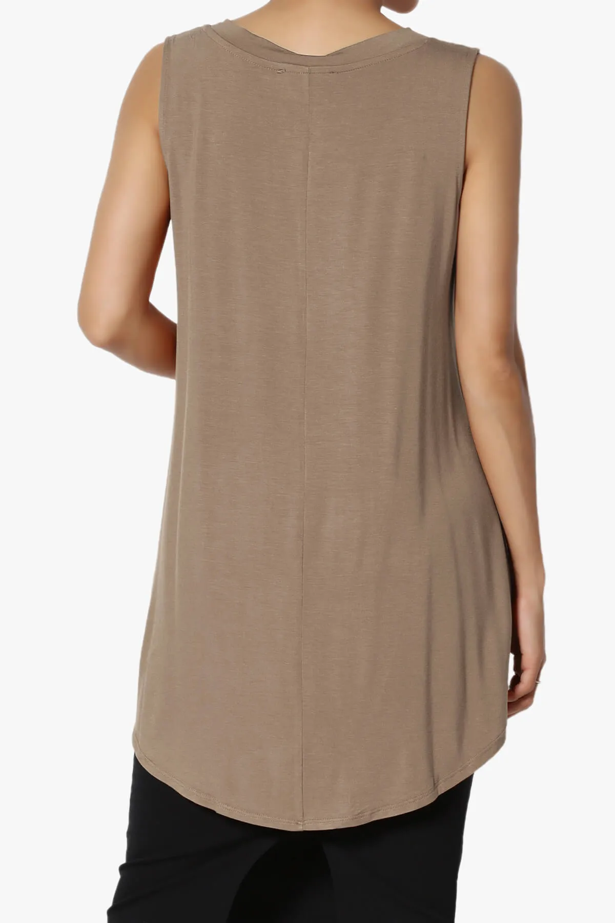 Myles Sleeveless V-Neck Luxe Jersey Top ADD COLOR