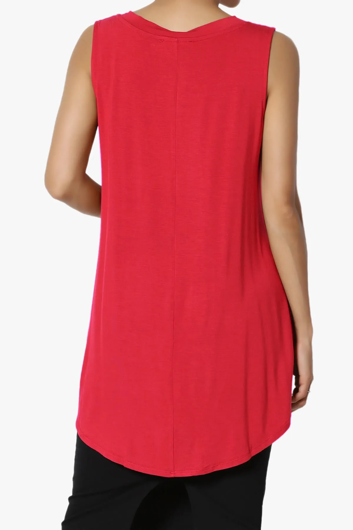 Myles Sleeveless V-Neck Luxe Jersey Top ADD COLOR