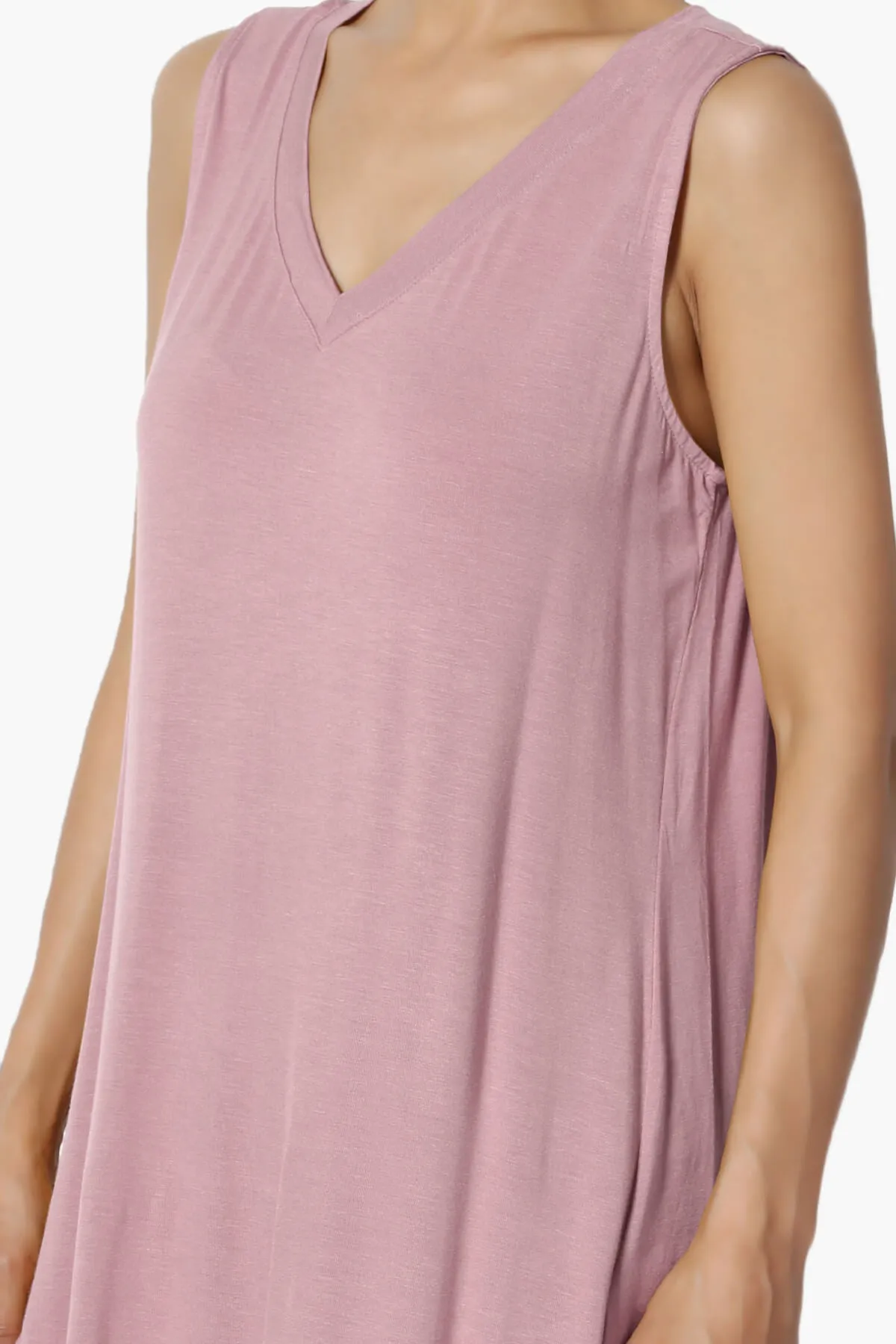 Myles Sleeveless V-Neck Luxe Jersey Top PLUS