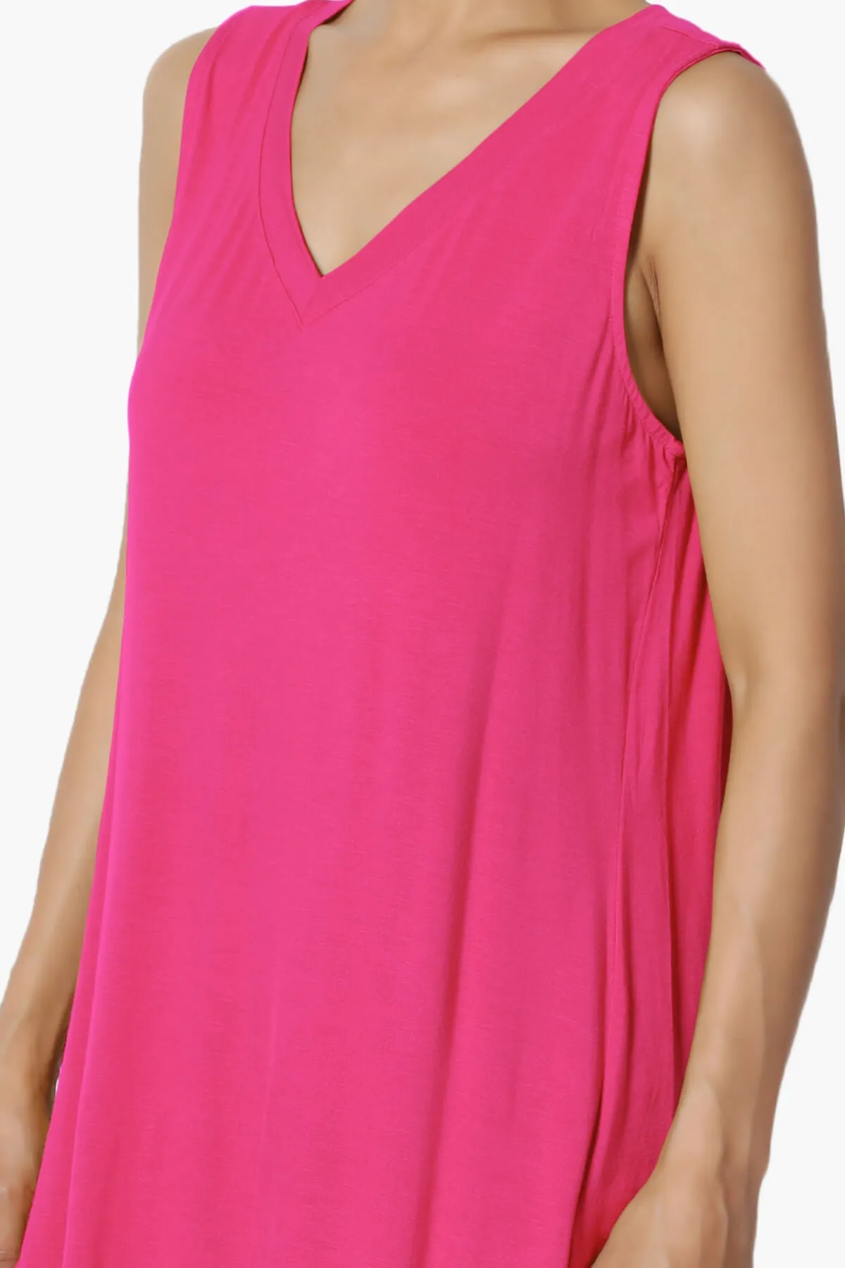Myles Sleeveless V-Neck Luxe Jersey Top PLUS