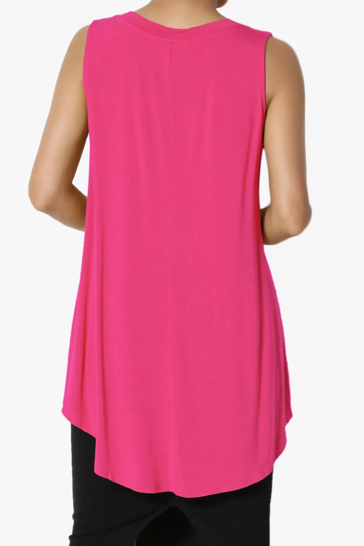 Myles Sleeveless V-Neck Luxe Jersey Top PLUS