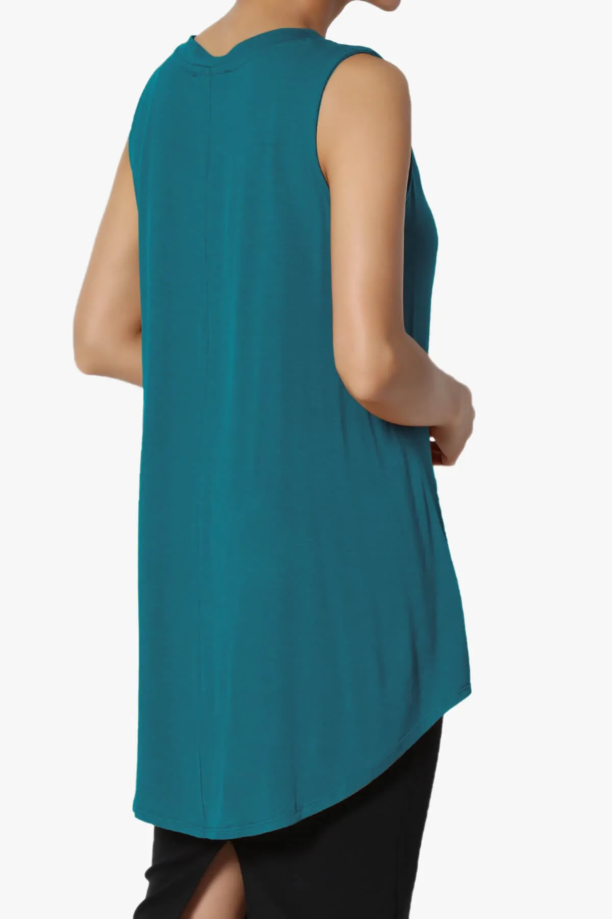 Myles Sleeveless V-Neck Luxe Jersey Top PLUS