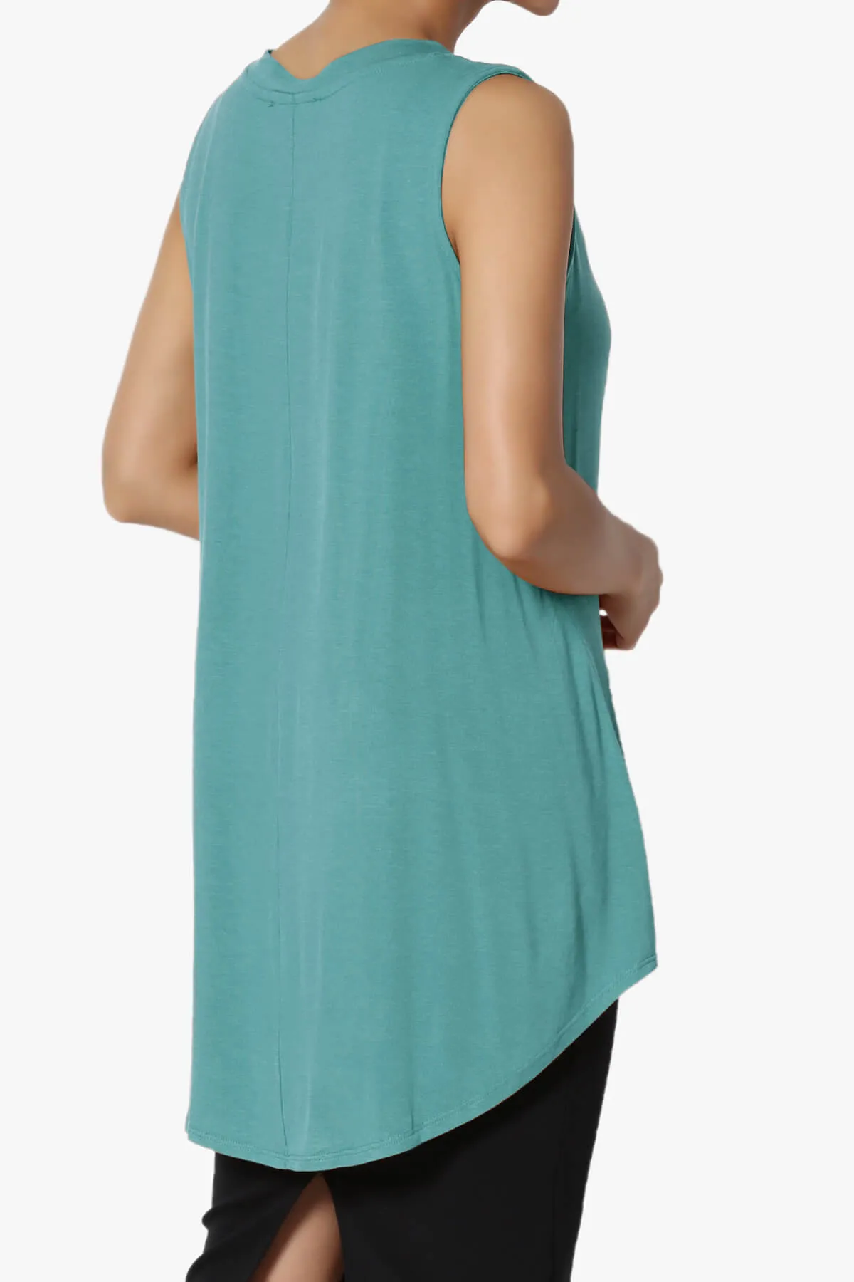 Myles Sleeveless V-Neck Luxe Jersey Top PLUS