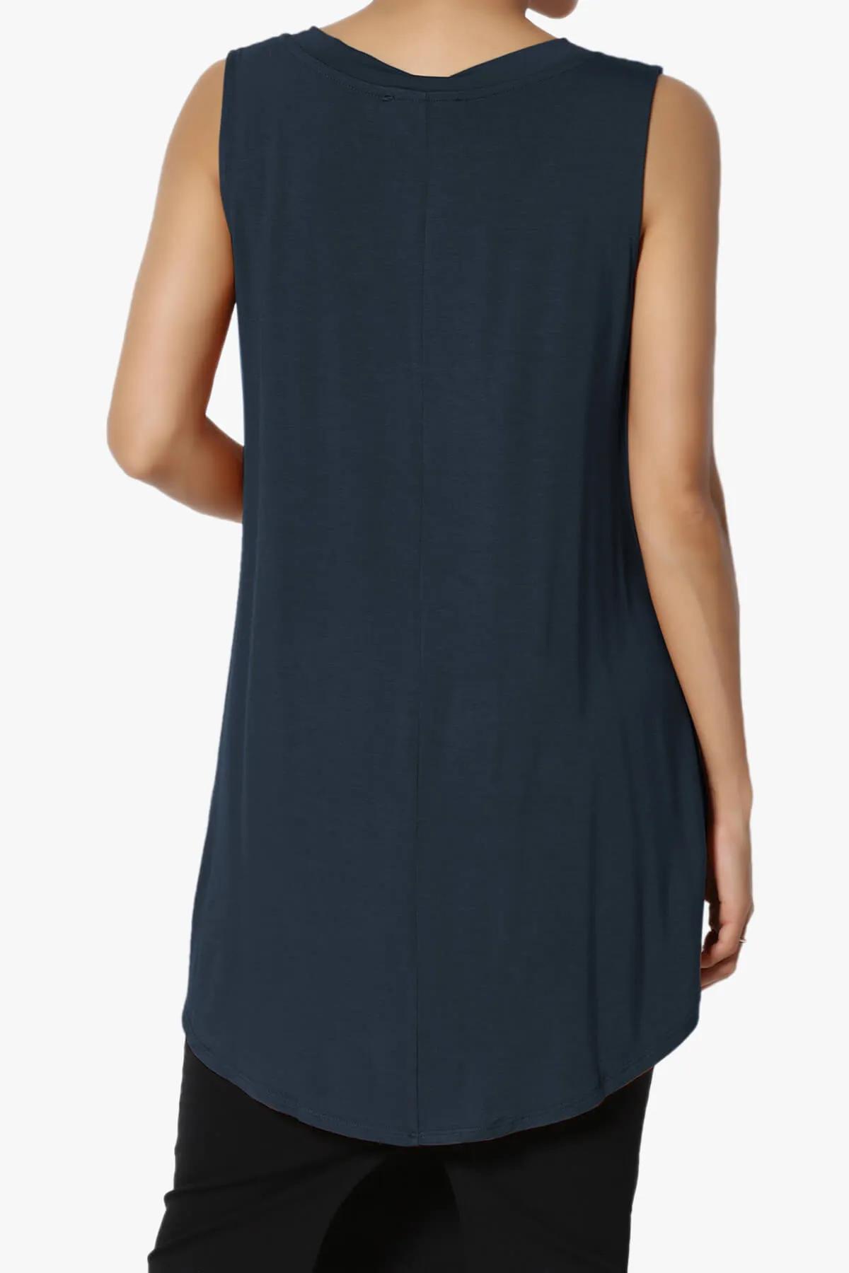 Myles Sleeveless V-Neck Luxe Jersey Top PLUS