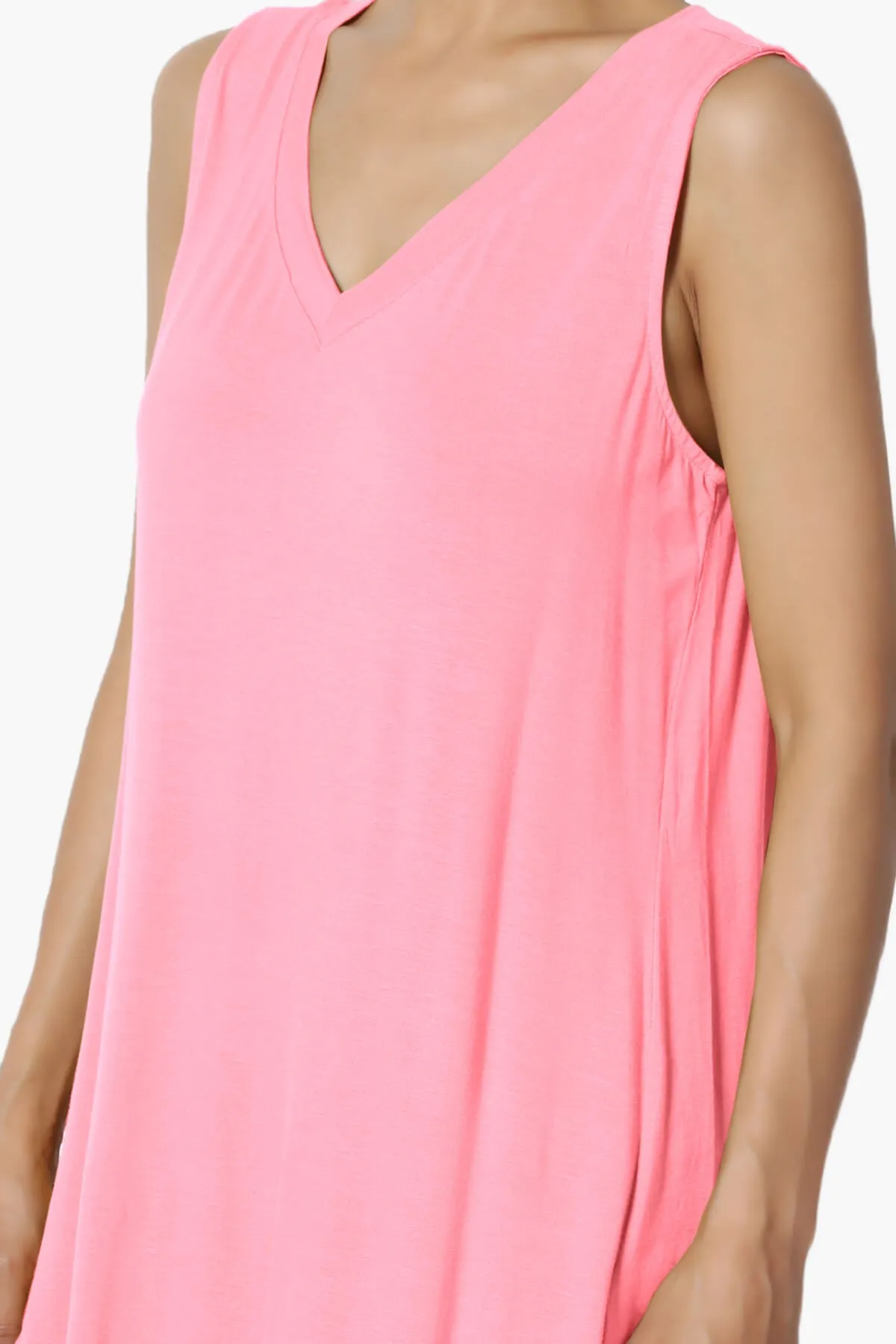 Myles Sleeveless V-Neck Luxe Jersey Top PLUS