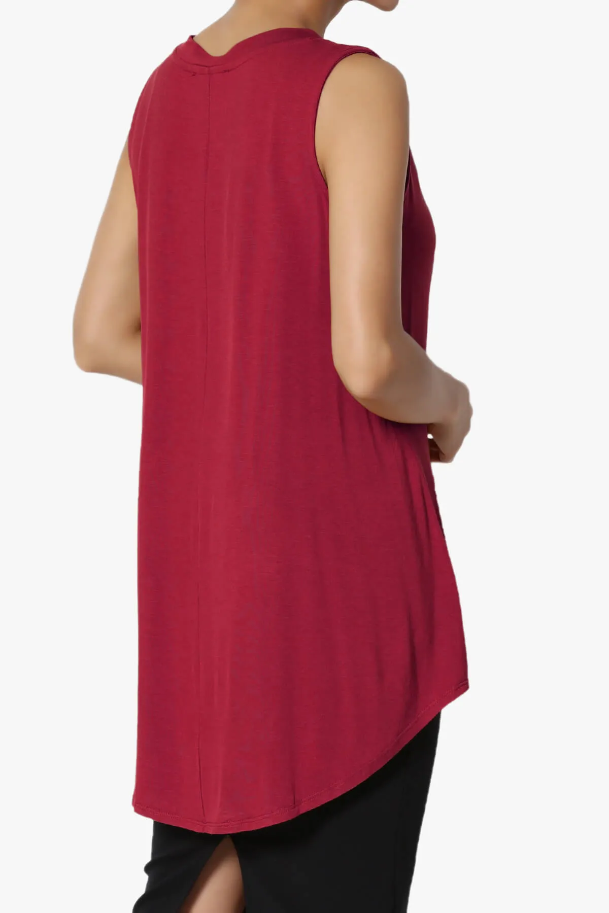 Myles Sleeveless V-Neck Luxe Jersey Top PLUS