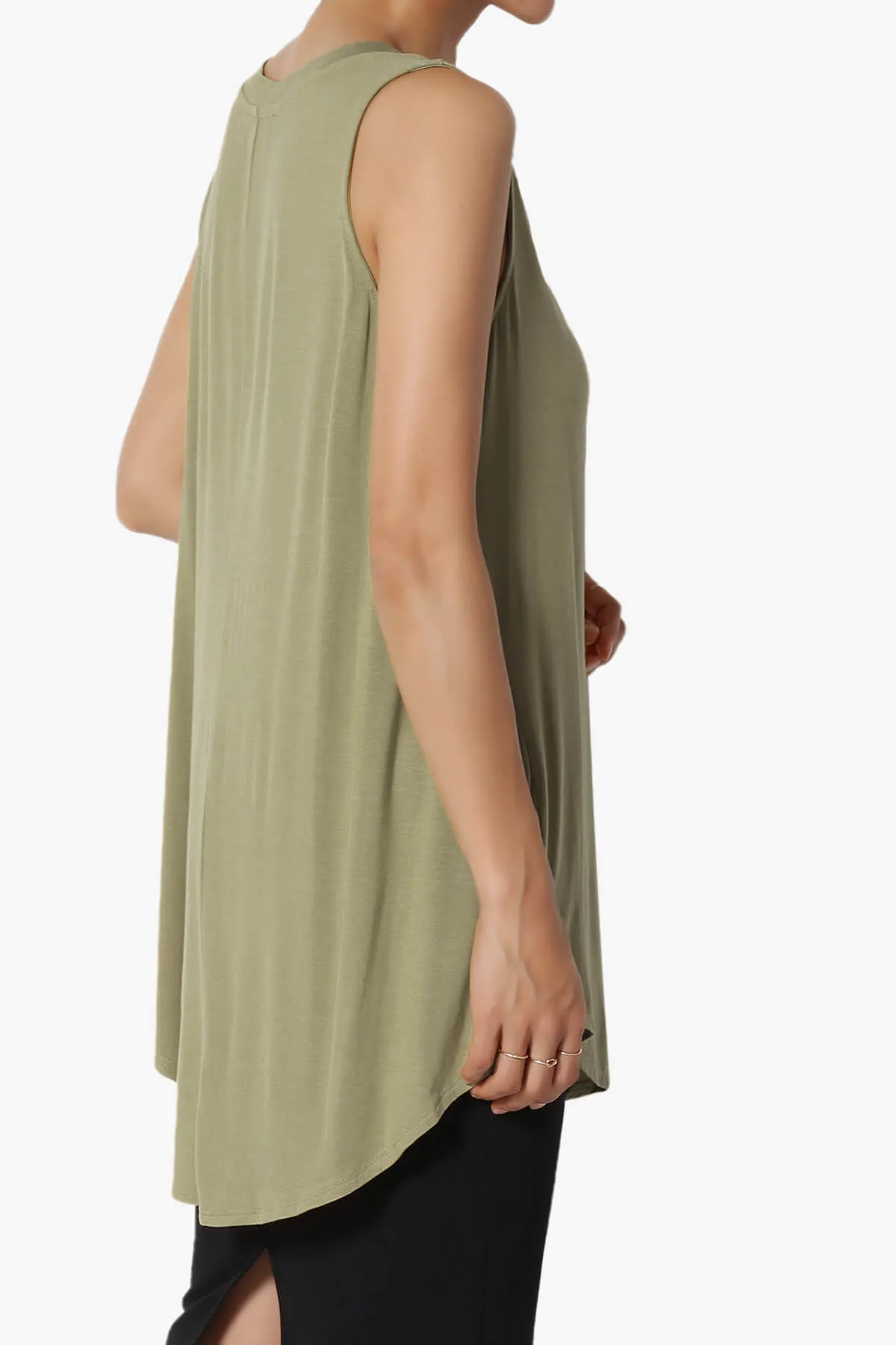 Myles Sleeveless V-Neck Luxe Jersey Top PLUS