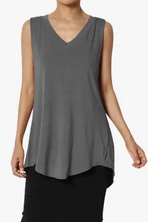 Myles Sleeveless V-Neck Luxe Jersey Top PLUS