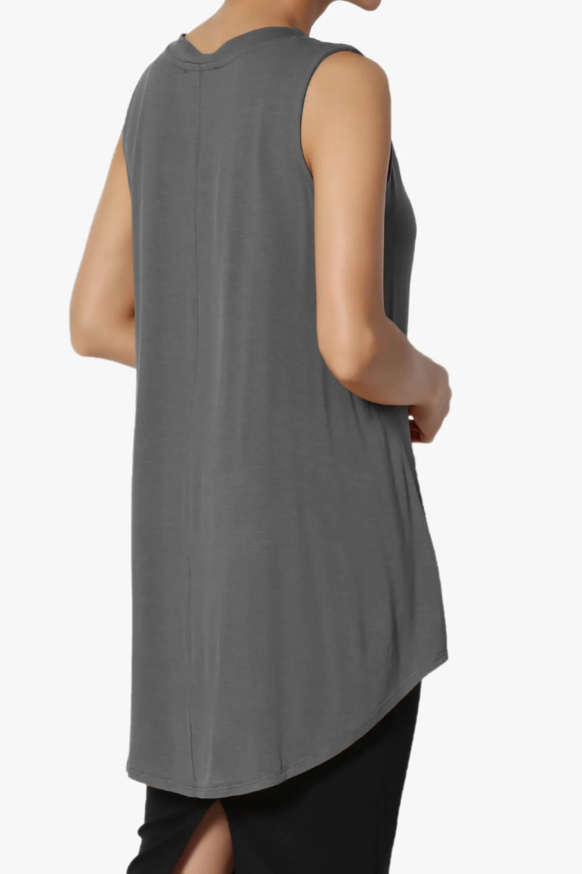 Myles Sleeveless V-Neck Luxe Jersey Top PLUS