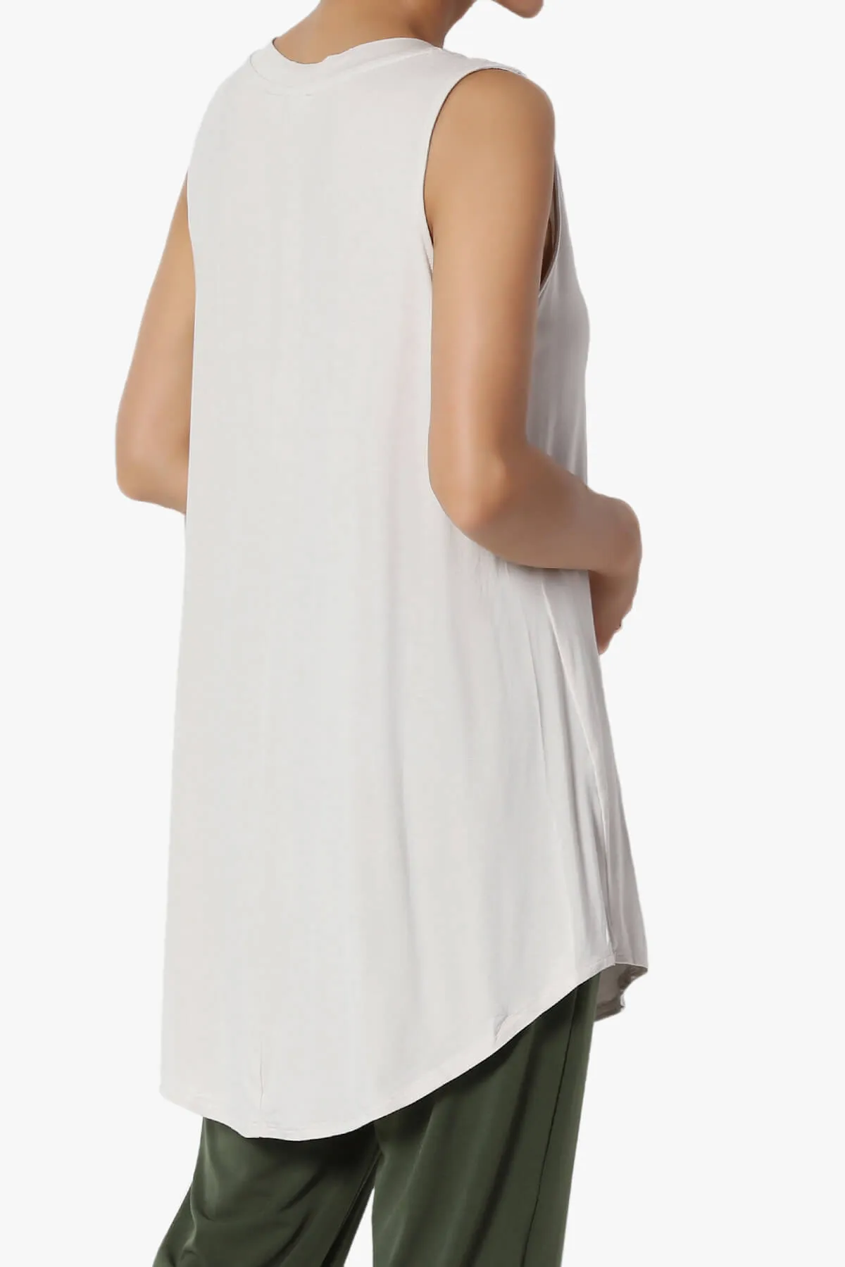 Myles Sleeveless V-Neck Luxe Jersey Top PLUS