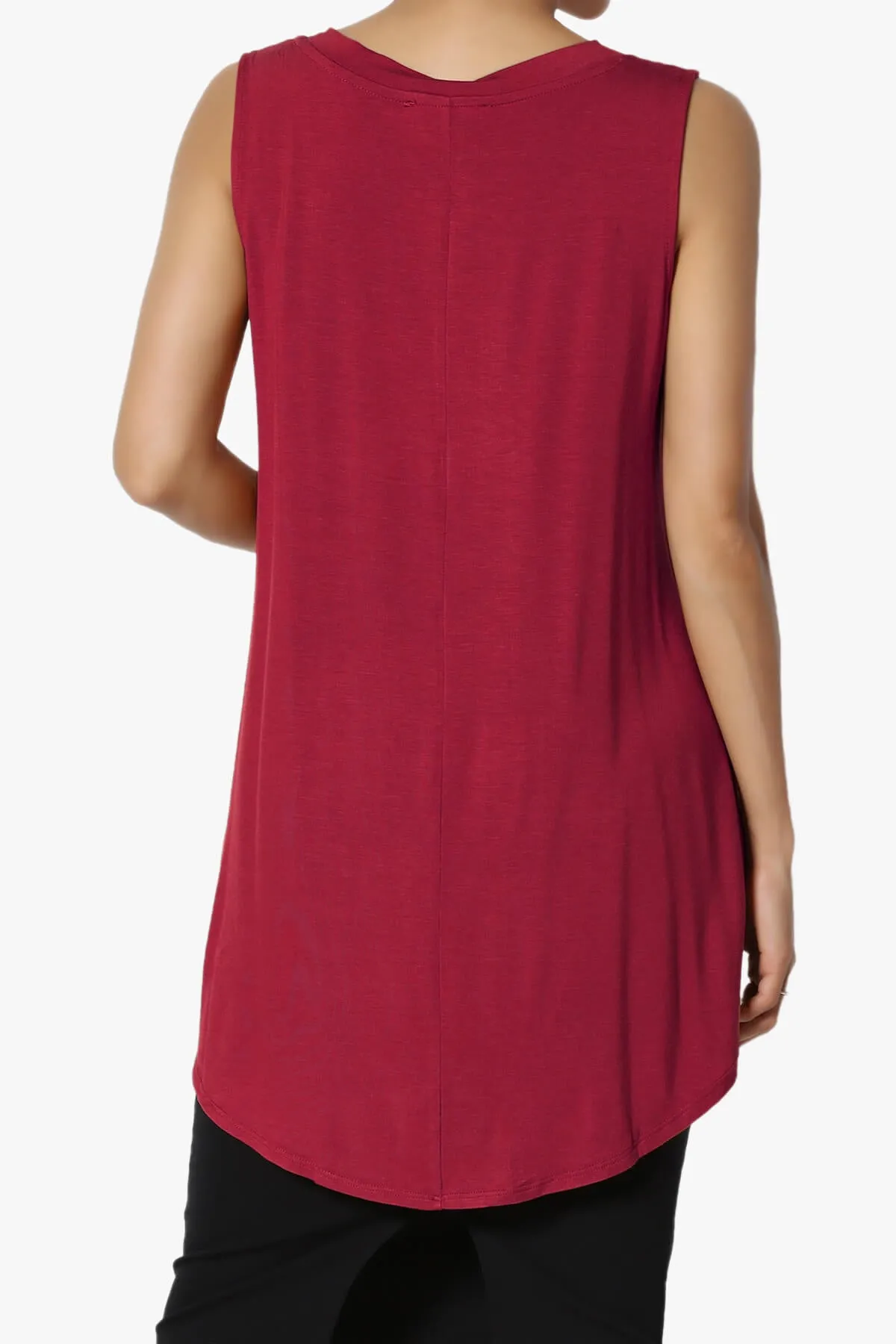 Myles Sleeveless V-Neck Luxe Jersey Top PLUS