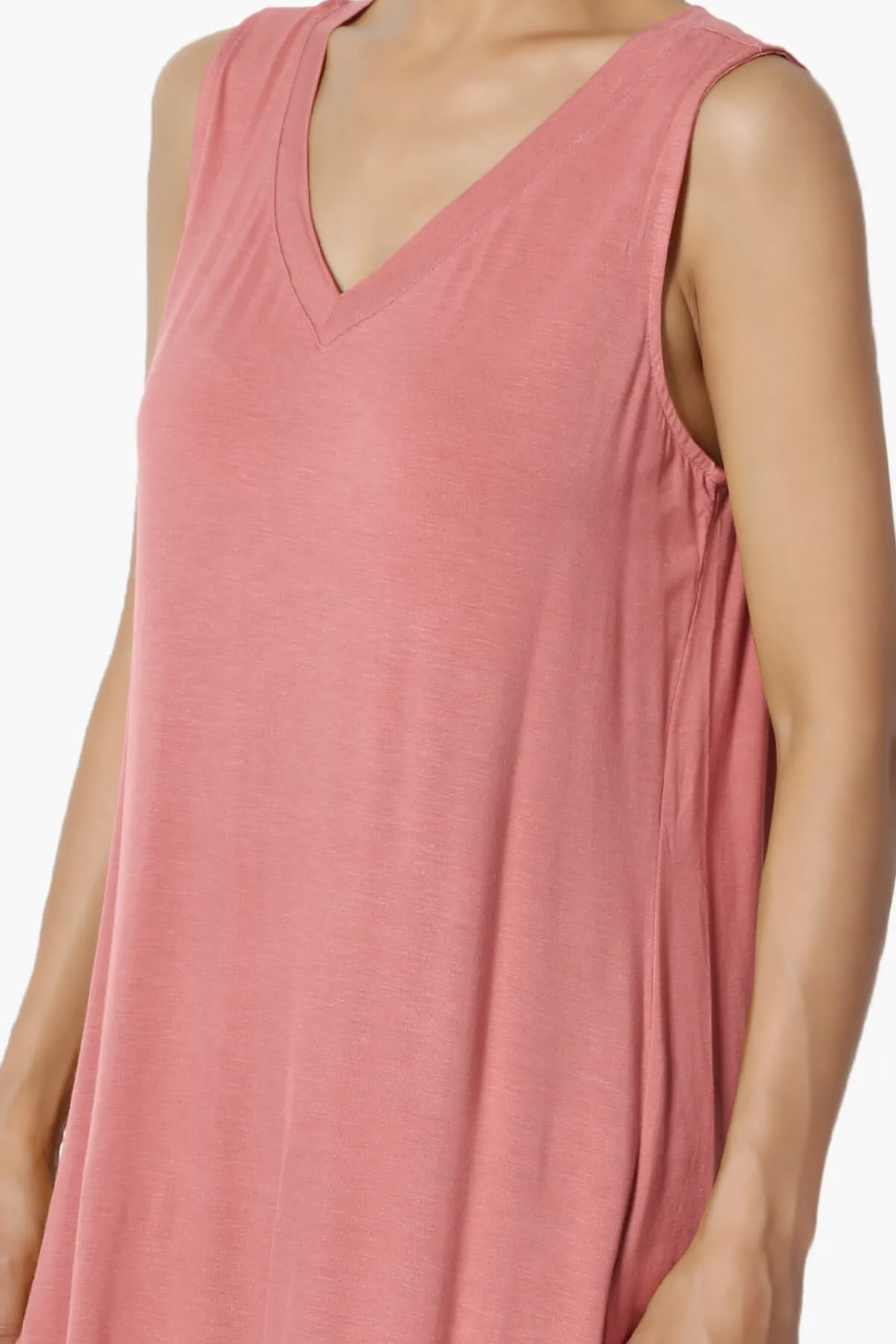 Myles Sleeveless V-Neck Luxe Jersey Top PLUS