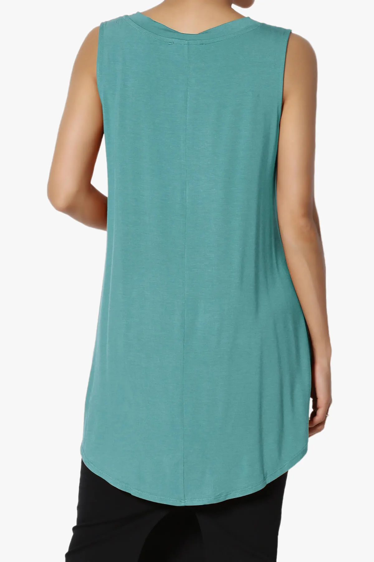 Myles Sleeveless V-Neck Luxe Jersey Top PLUS