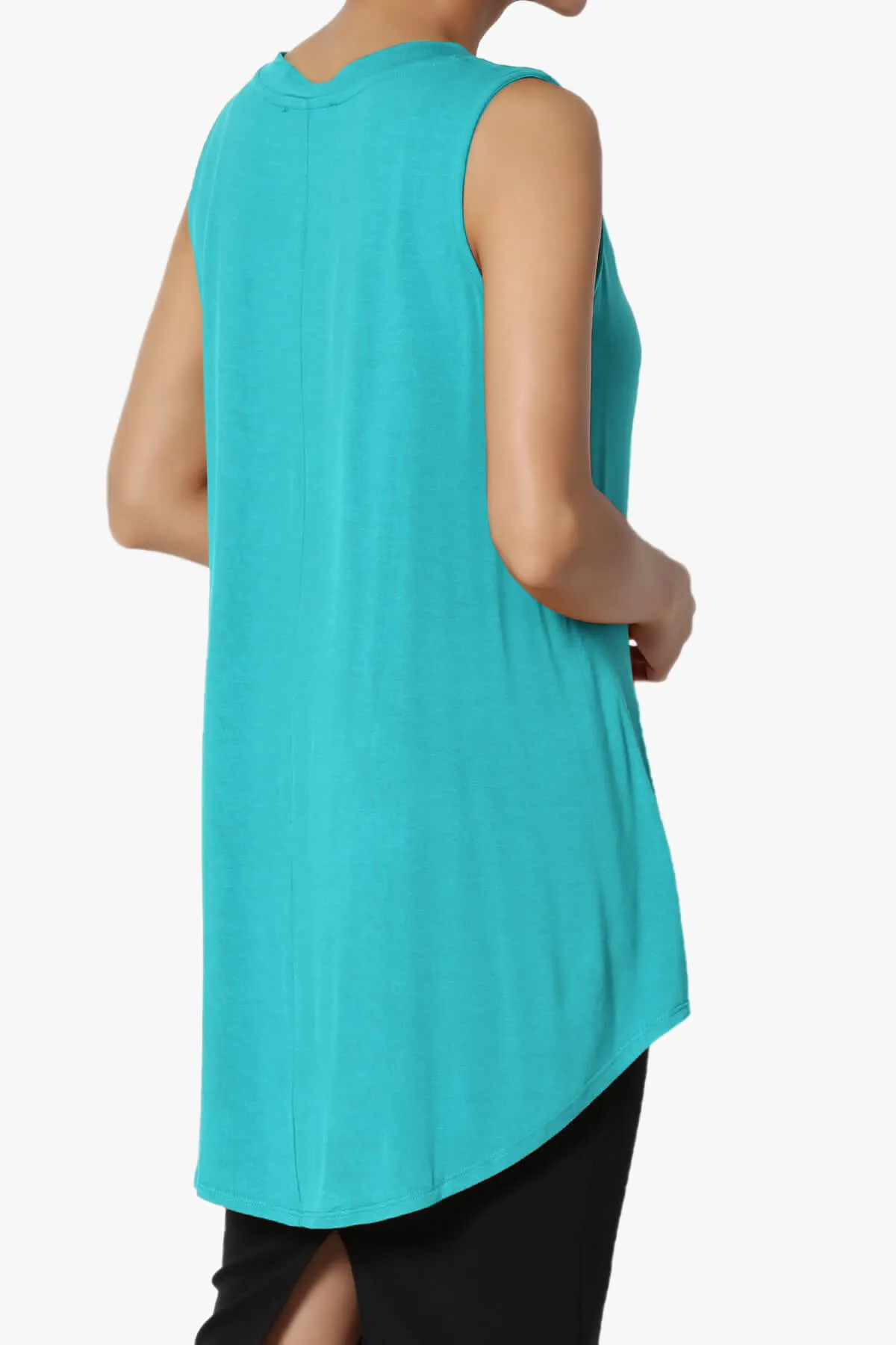 Myles Sleeveless V-Neck Luxe Jersey Top PLUS