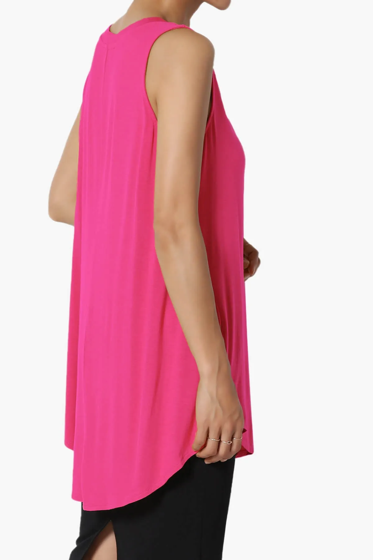 Myles Sleeveless V-Neck Luxe Jersey Top PLUS