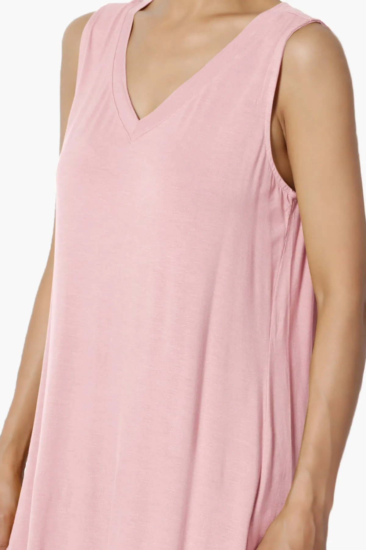 Myles Sleeveless V-Neck Luxe Jersey Top PLUS