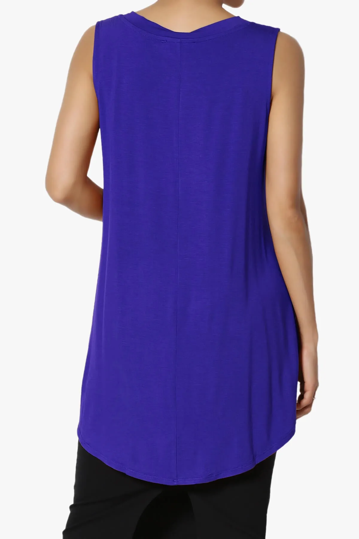 Myles Sleeveless V-Neck Luxe Jersey Top PLUS