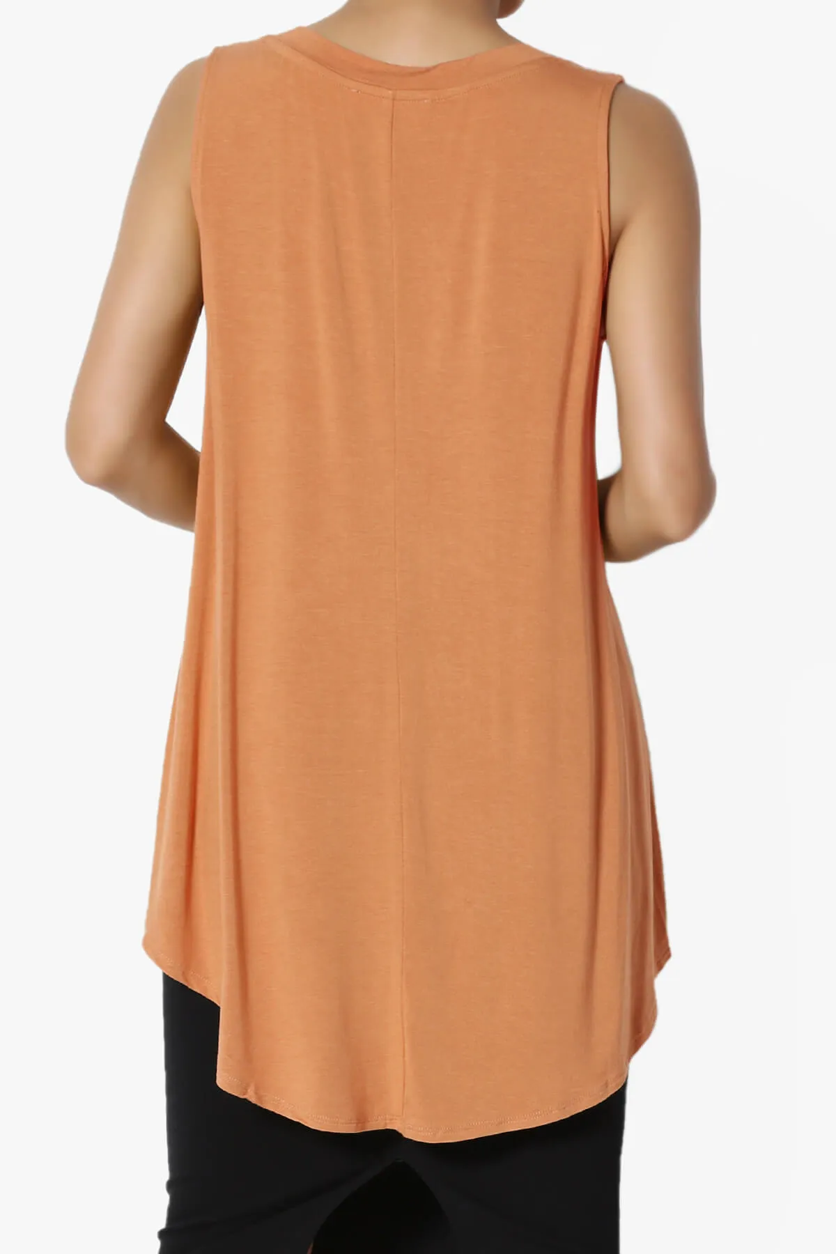 Myles Sleeveless V-Neck Luxe Jersey Top PLUS