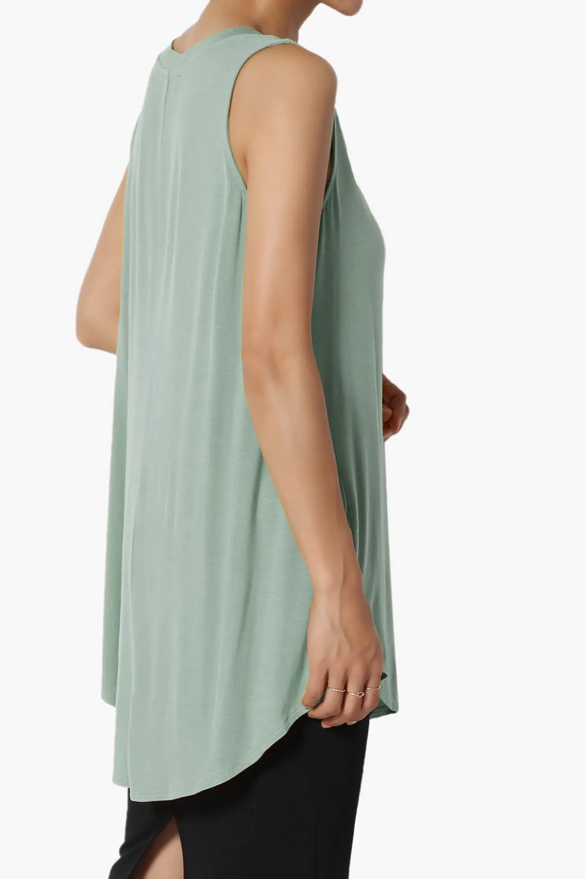 Myles Sleeveless V-Neck Luxe Jersey Top PLUS