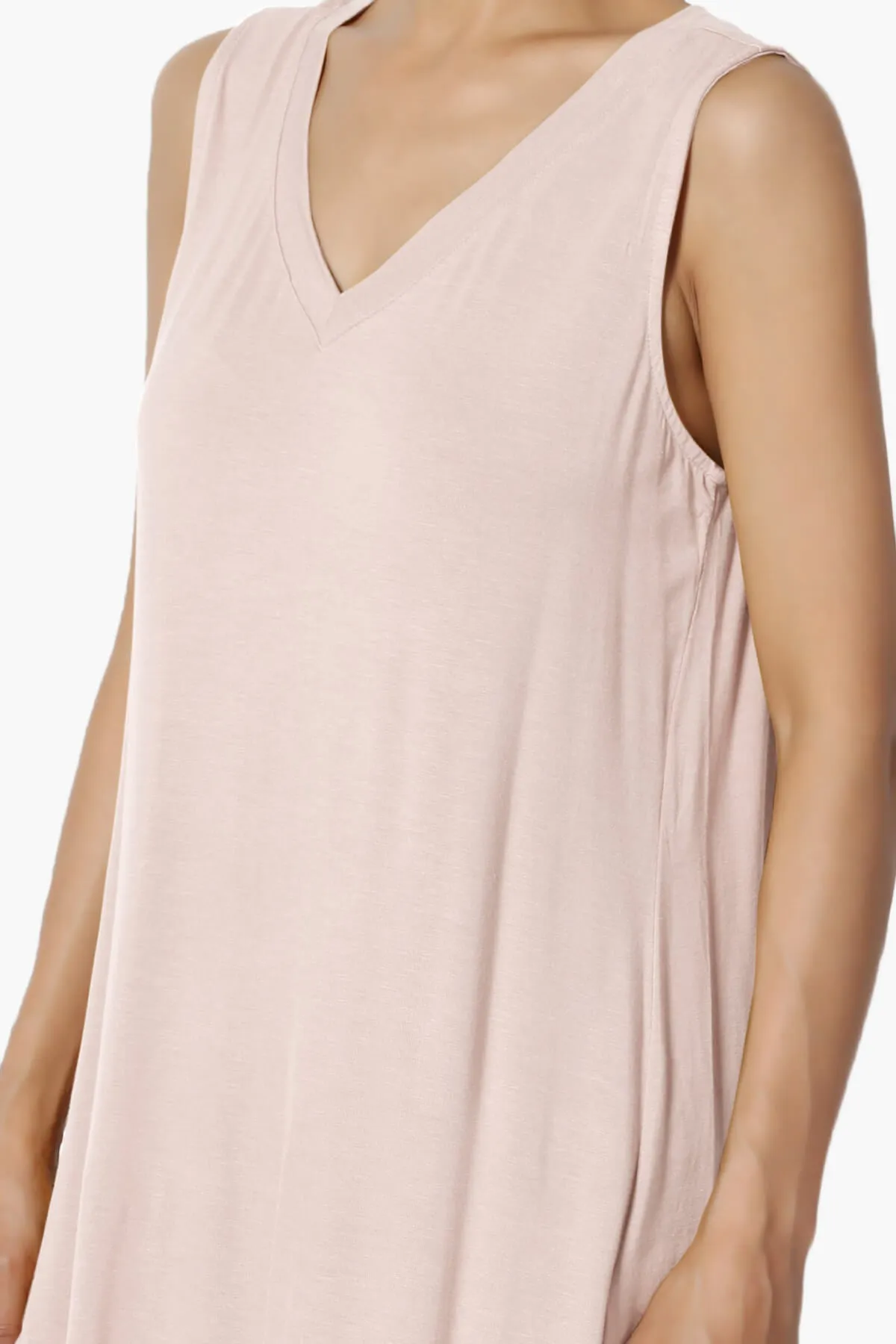 Myles Sleeveless V-Neck Luxe Jersey Top PLUS