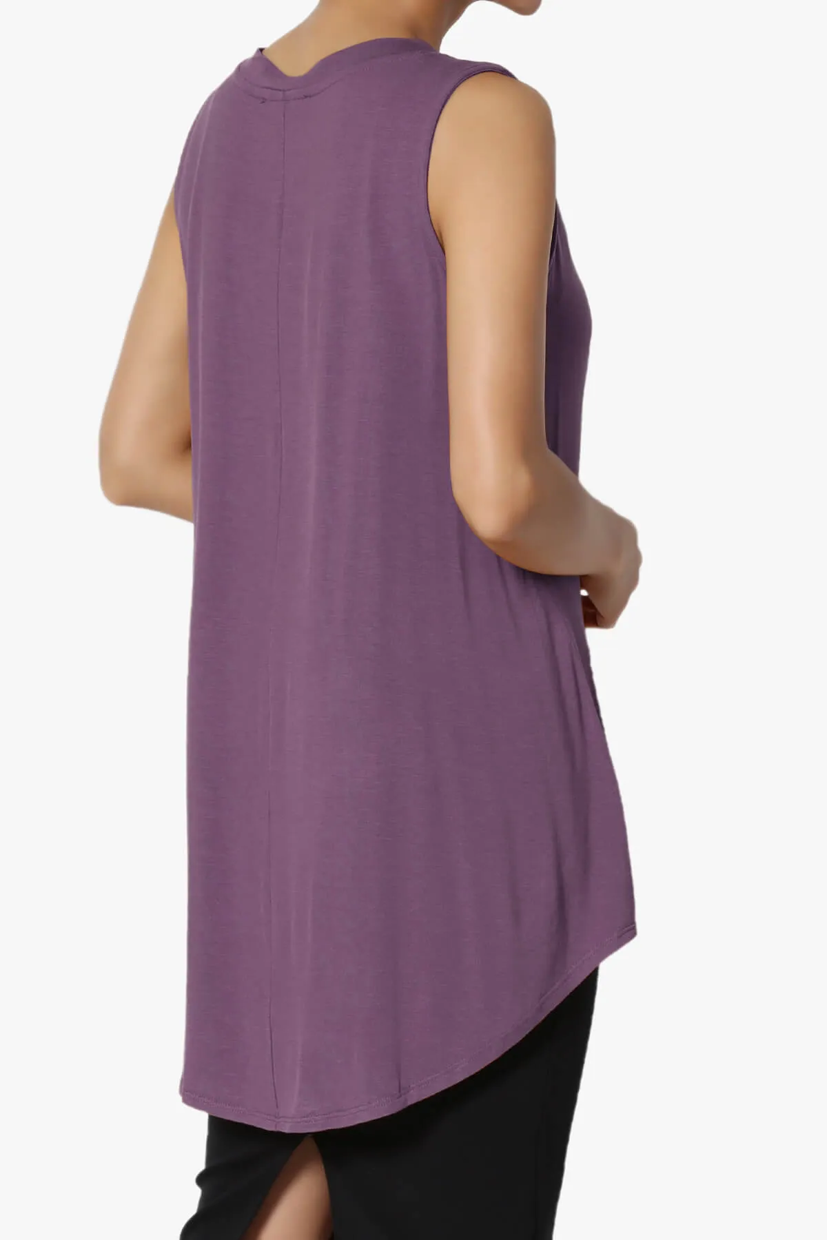 Myles Sleeveless V-Neck Luxe Jersey Top PLUS