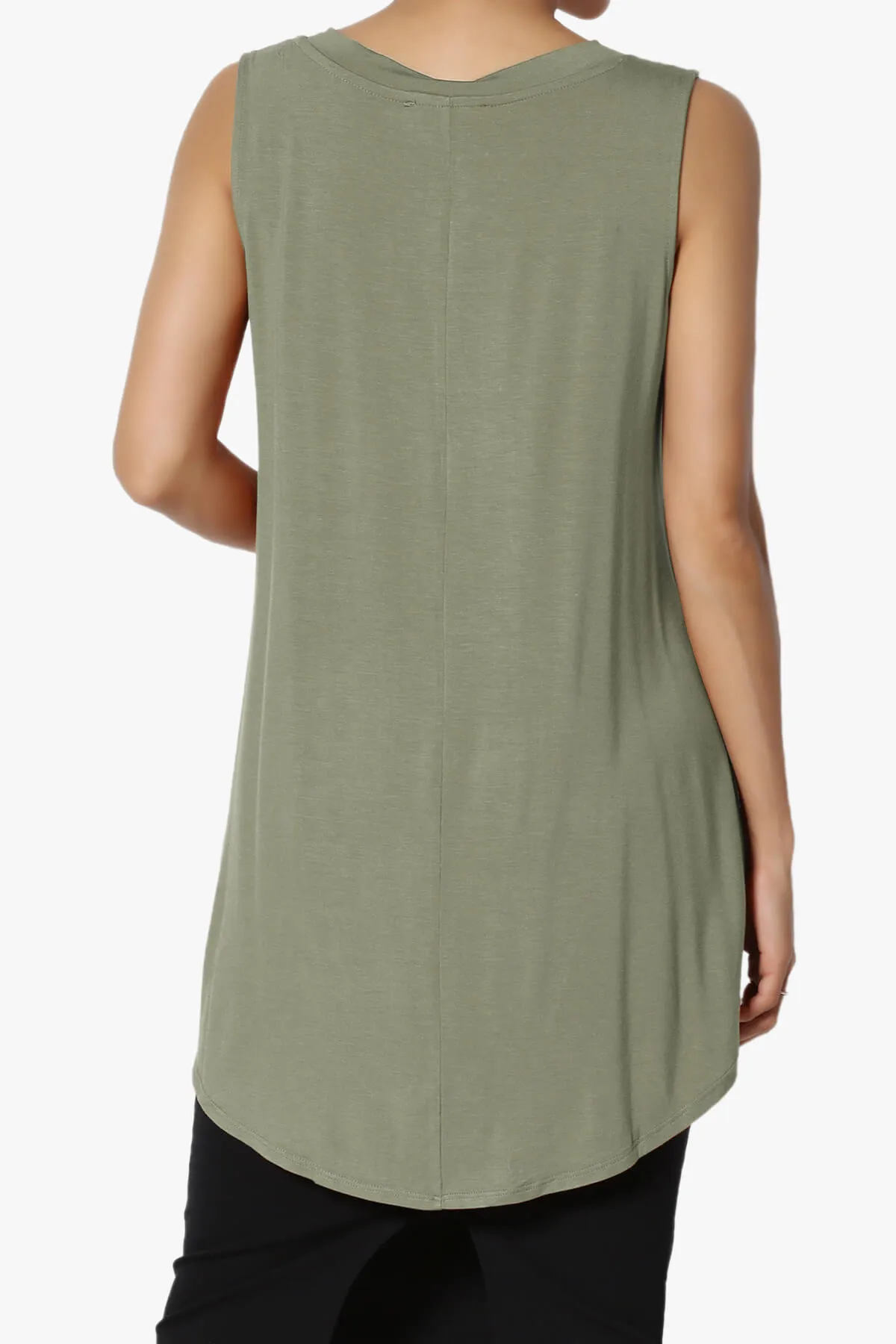 Myles Sleeveless V-Neck Luxe Jersey Top PLUS
